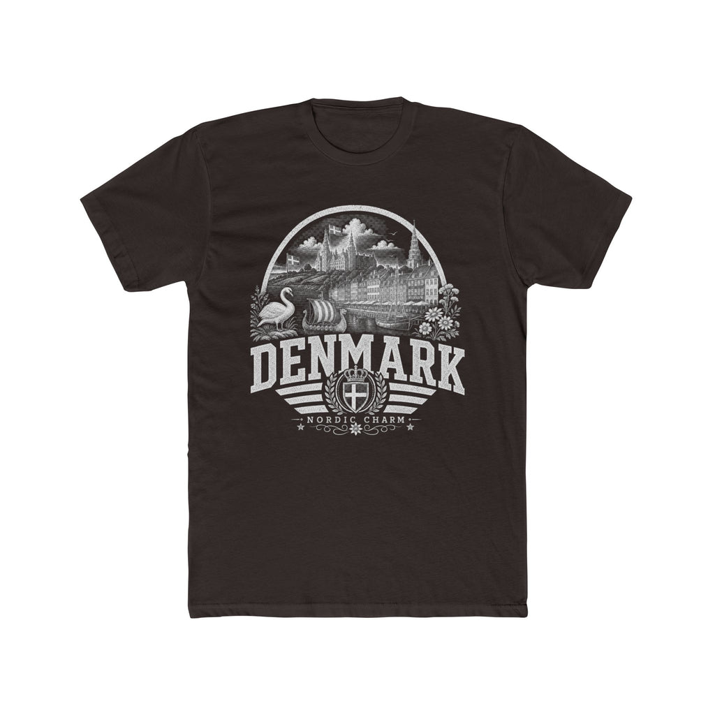 Denmark vintage landmarks men's tee — iconic landmark design | Nameshi Destinations (view 1)