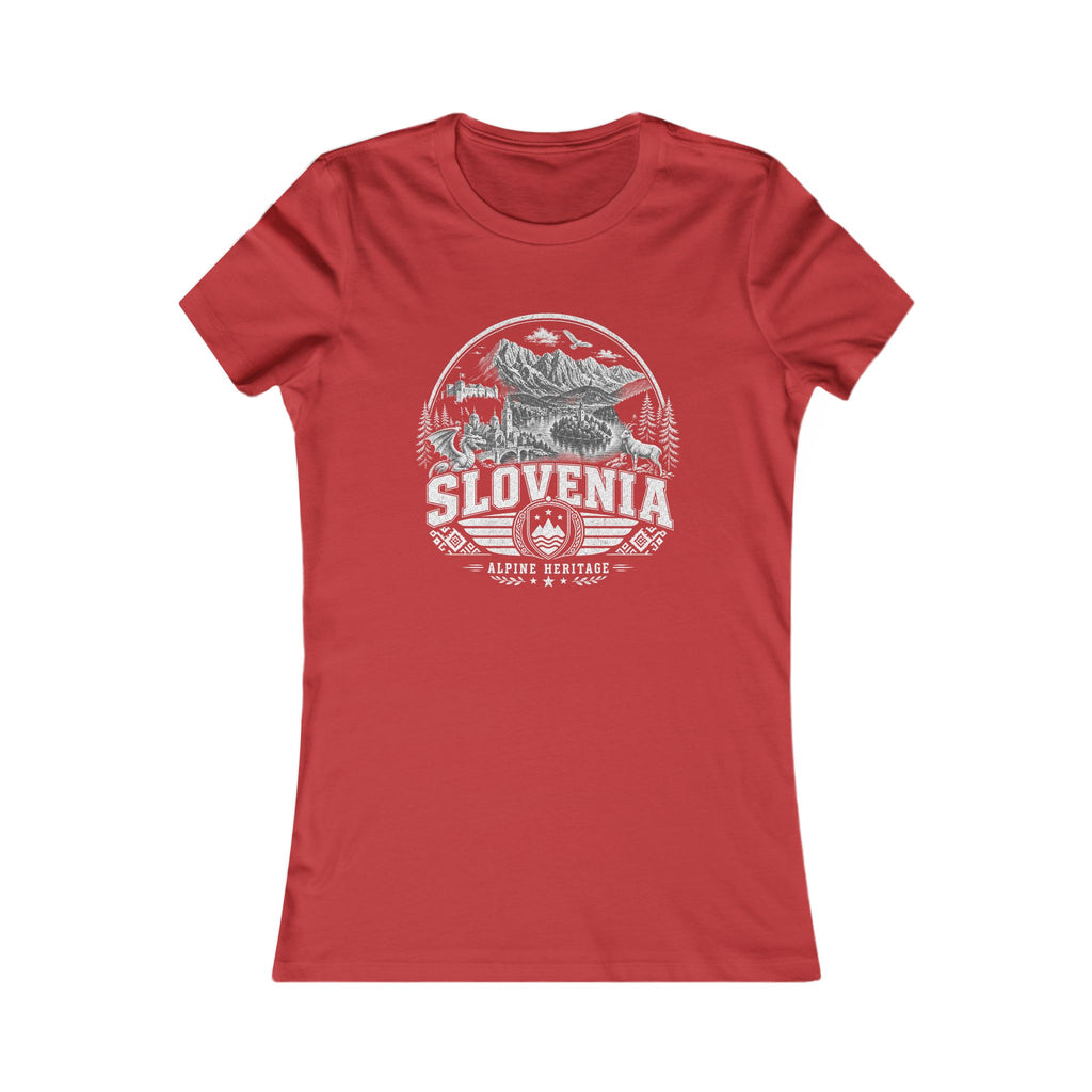 Slovenia vintage landmarks women's tee — iconic landmark design | Nameshi Destinations (view 9)