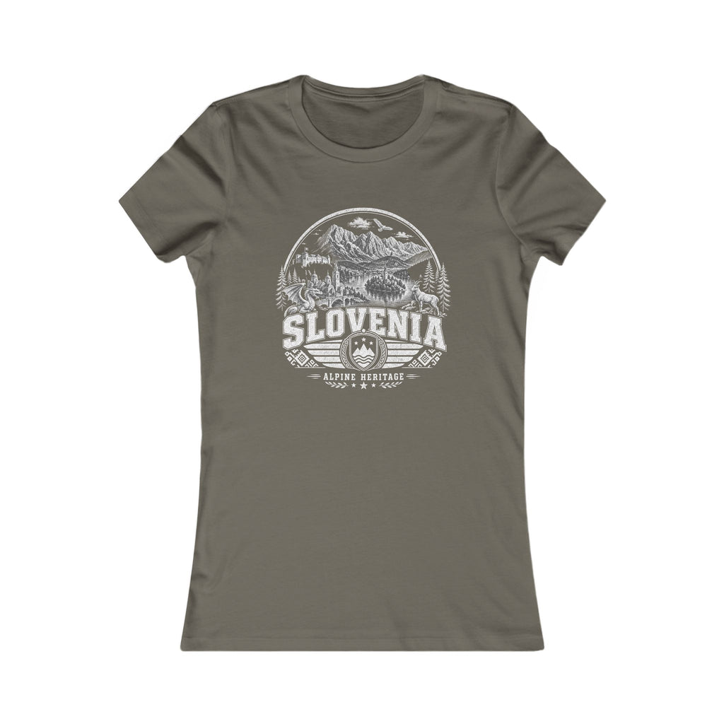 Slovenia vintage landmarks women's tee — iconic landmark design | Nameshi Destinations (view 10)