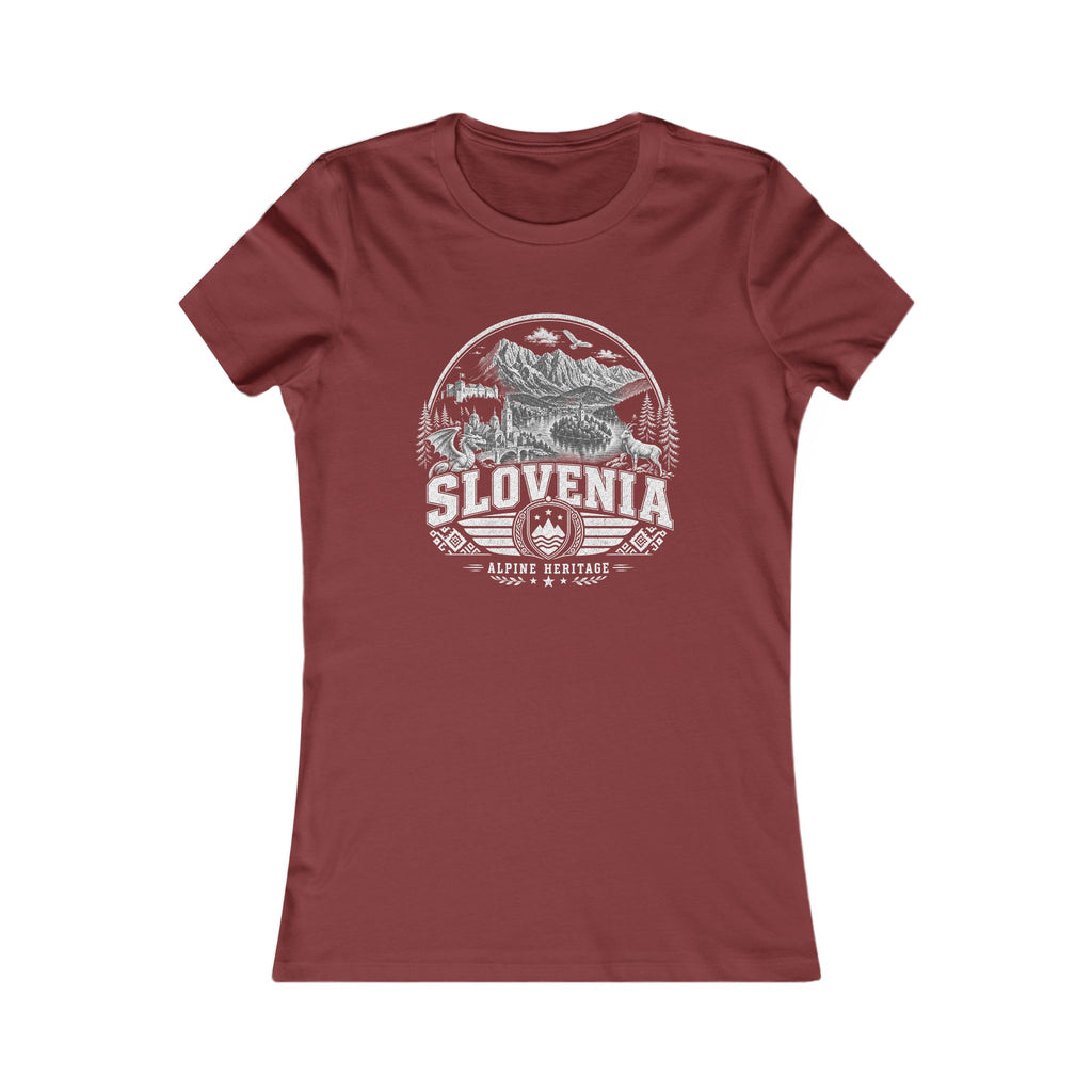 Slovenia vintage landmarks women's tee — iconic landmark design | Nameshi Destinations (view 15)