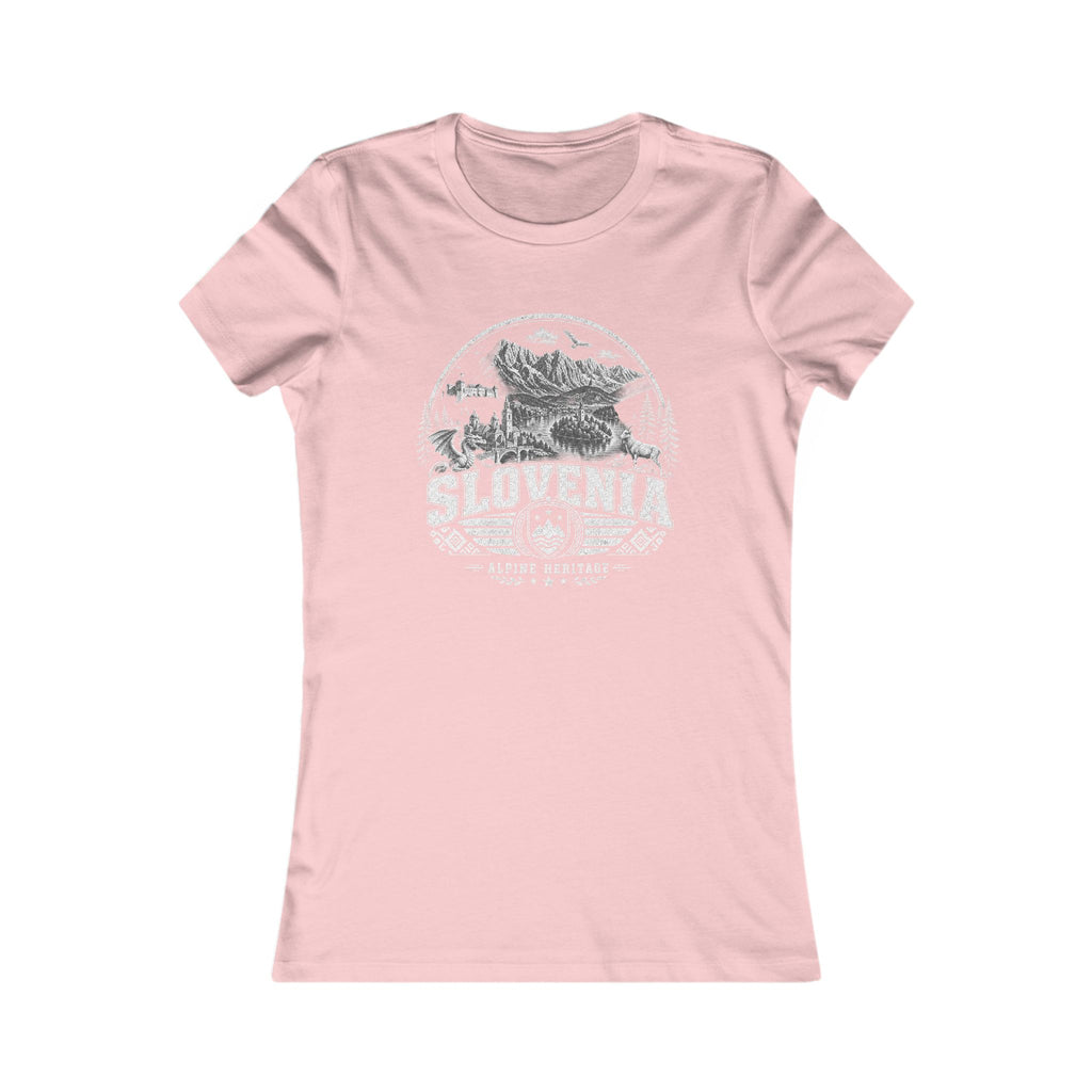 Slovenia vintage landmarks women's tee — iconic landmark design | Nameshi Destinations (view 7)