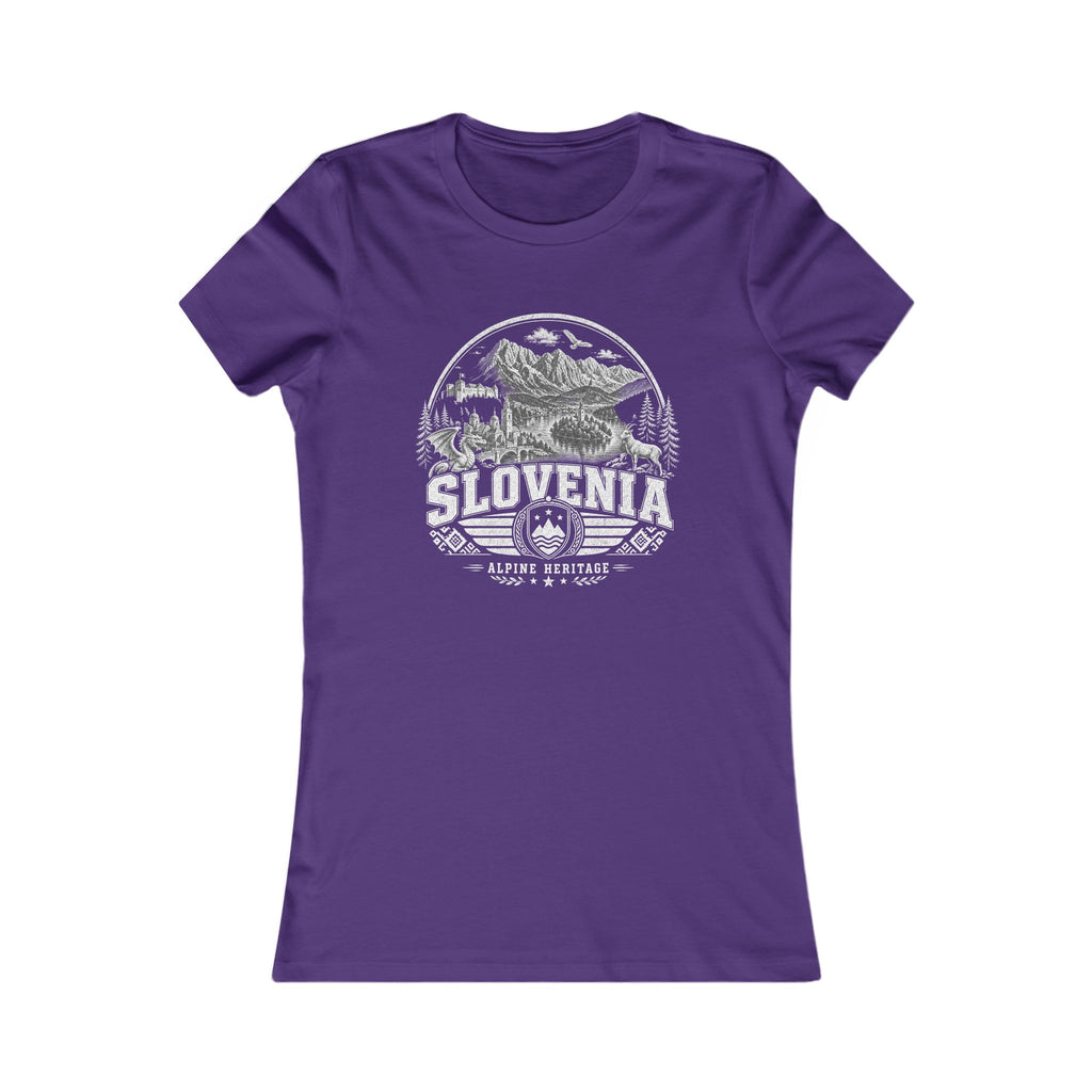Slovenia vintage landmarks women's tee — iconic landmark design | Nameshi Destinations (view 6)