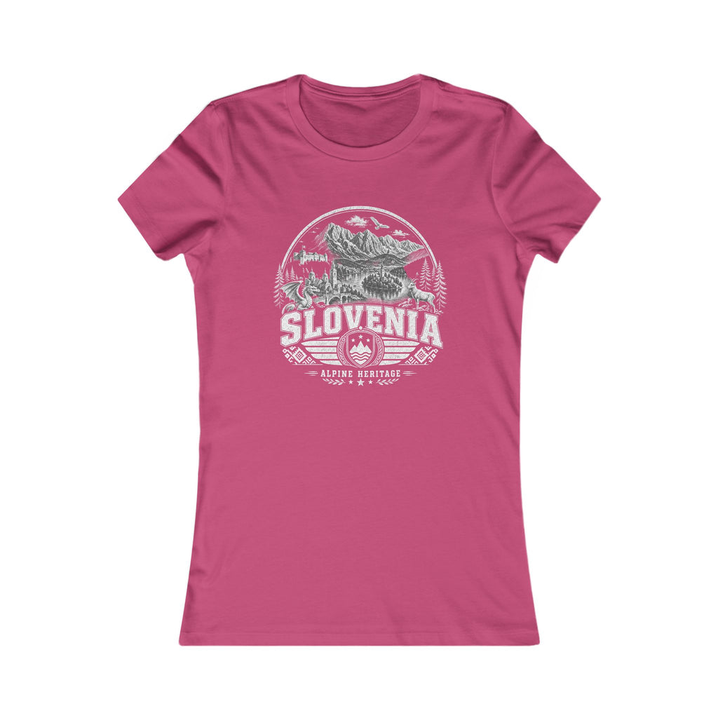 Slovenia vintage landmarks women's tee — iconic landmark design | Nameshi Destinations (view 16)