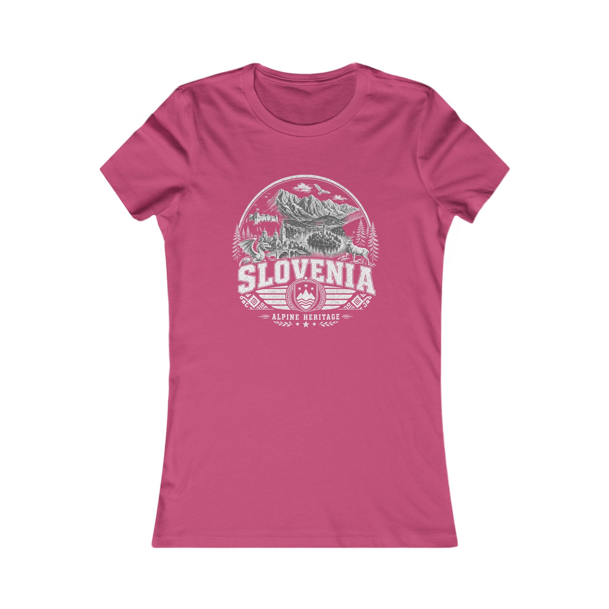 Slovenia vintage landmarks women's tee — iconic landmark design | Nameshi Destinations (view 16)
