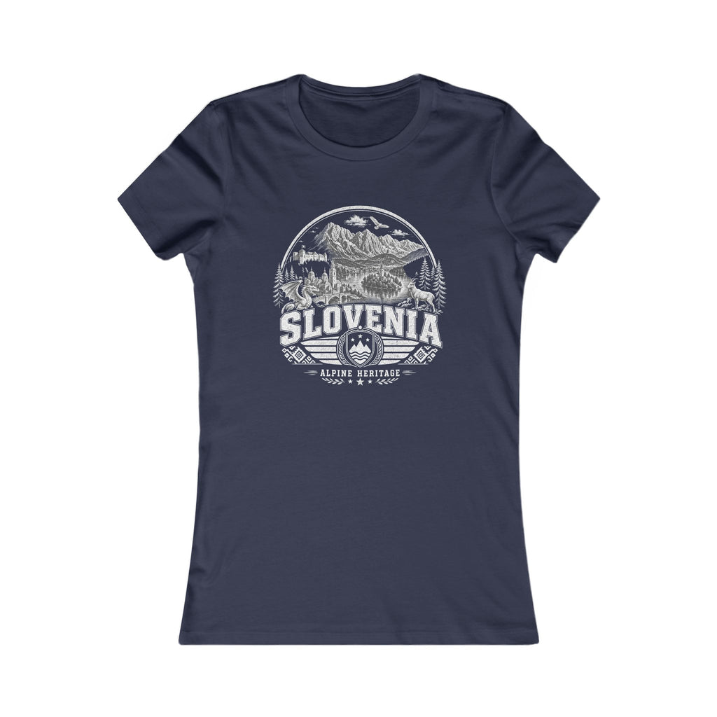 Slovenia vintage landmarks women's tee — iconic landmark design | Nameshi Destinations (view 5)