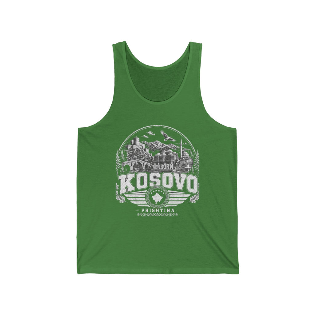 Kosovo vintage landmarks men's tank top — iconic landmark design | Nameshi Destinations (view 19)