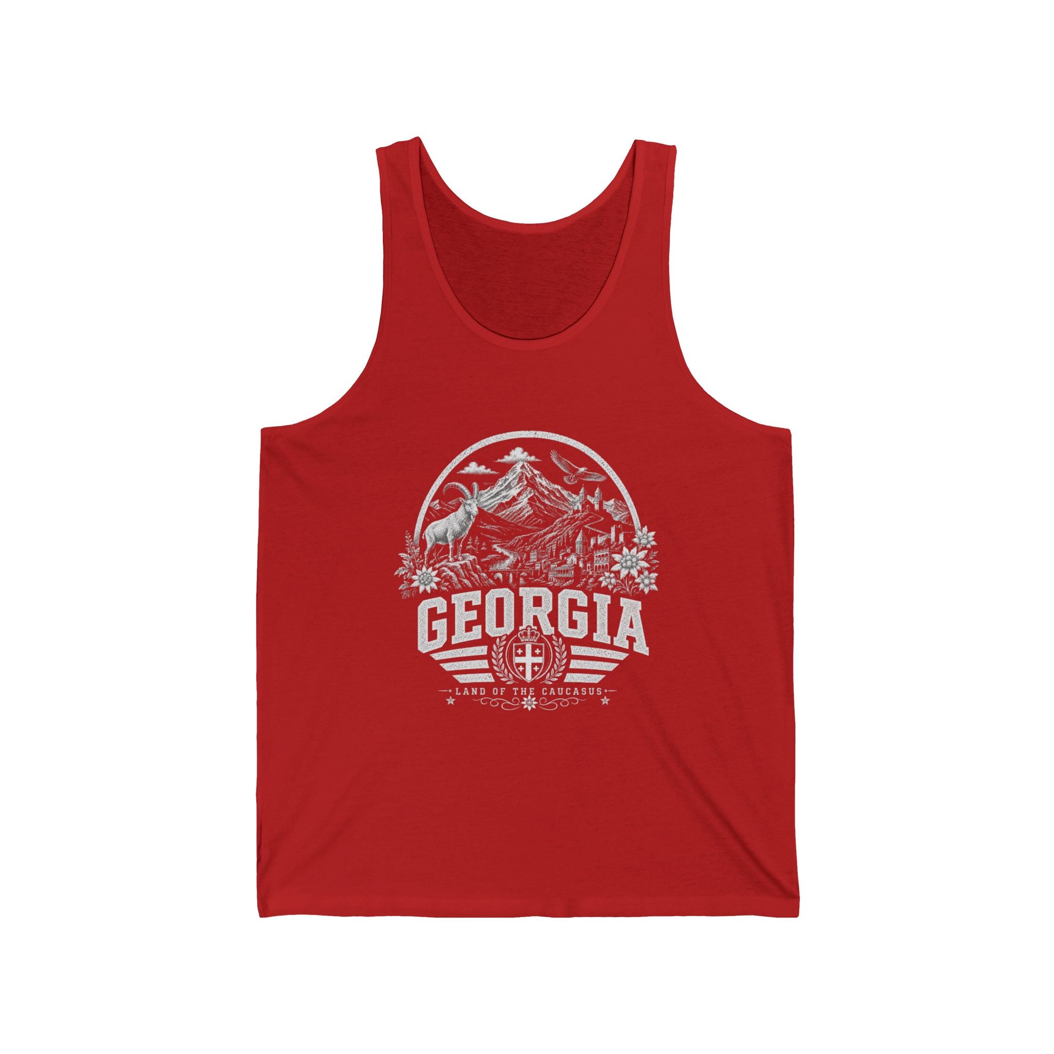 Slovenia vintage landmarks men's tank top — iconic landmark design | Nameshi Destinations (view 8)