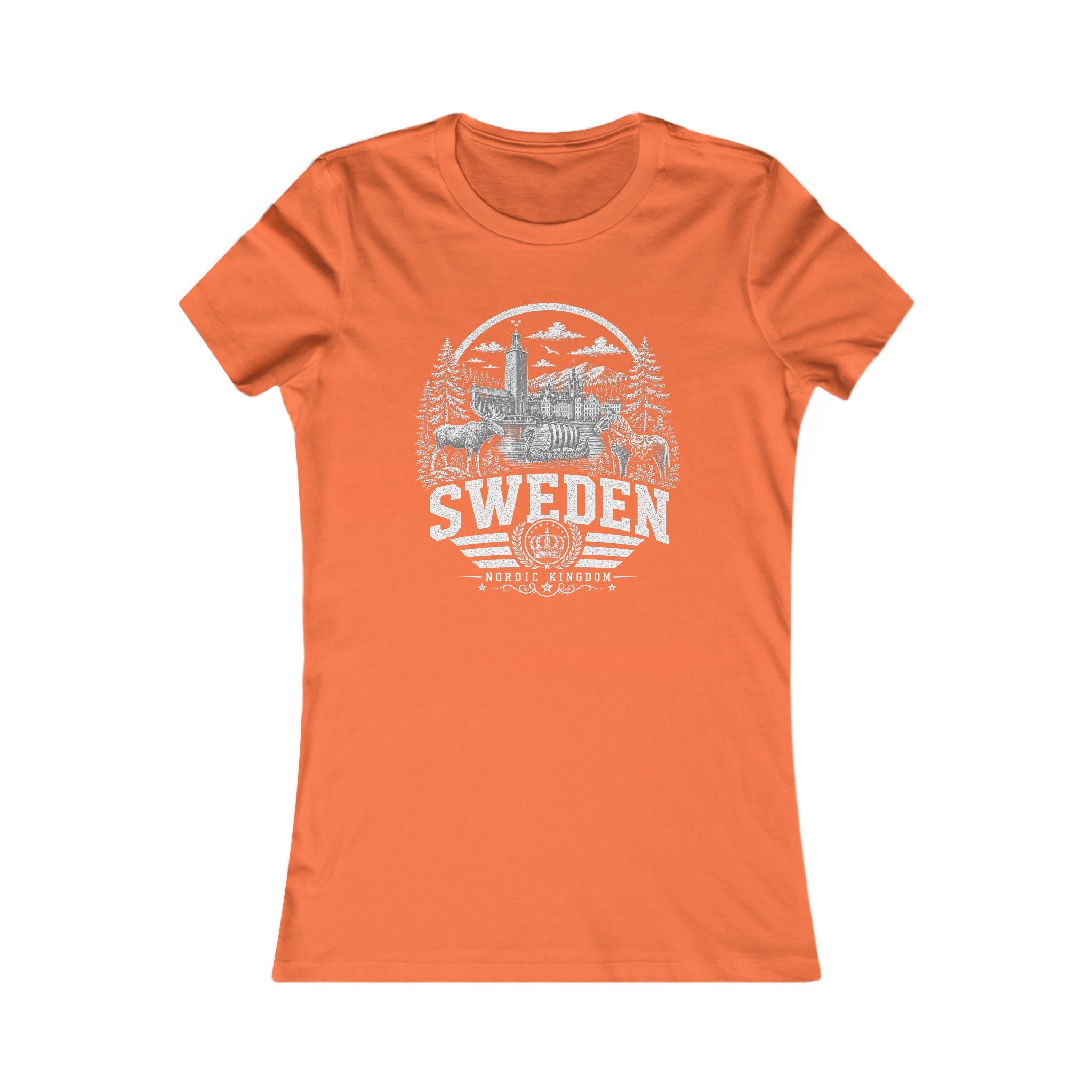 Sweden vintage landmarks women's tee — iconic landmark design | Nameshi Destinations (view 12)