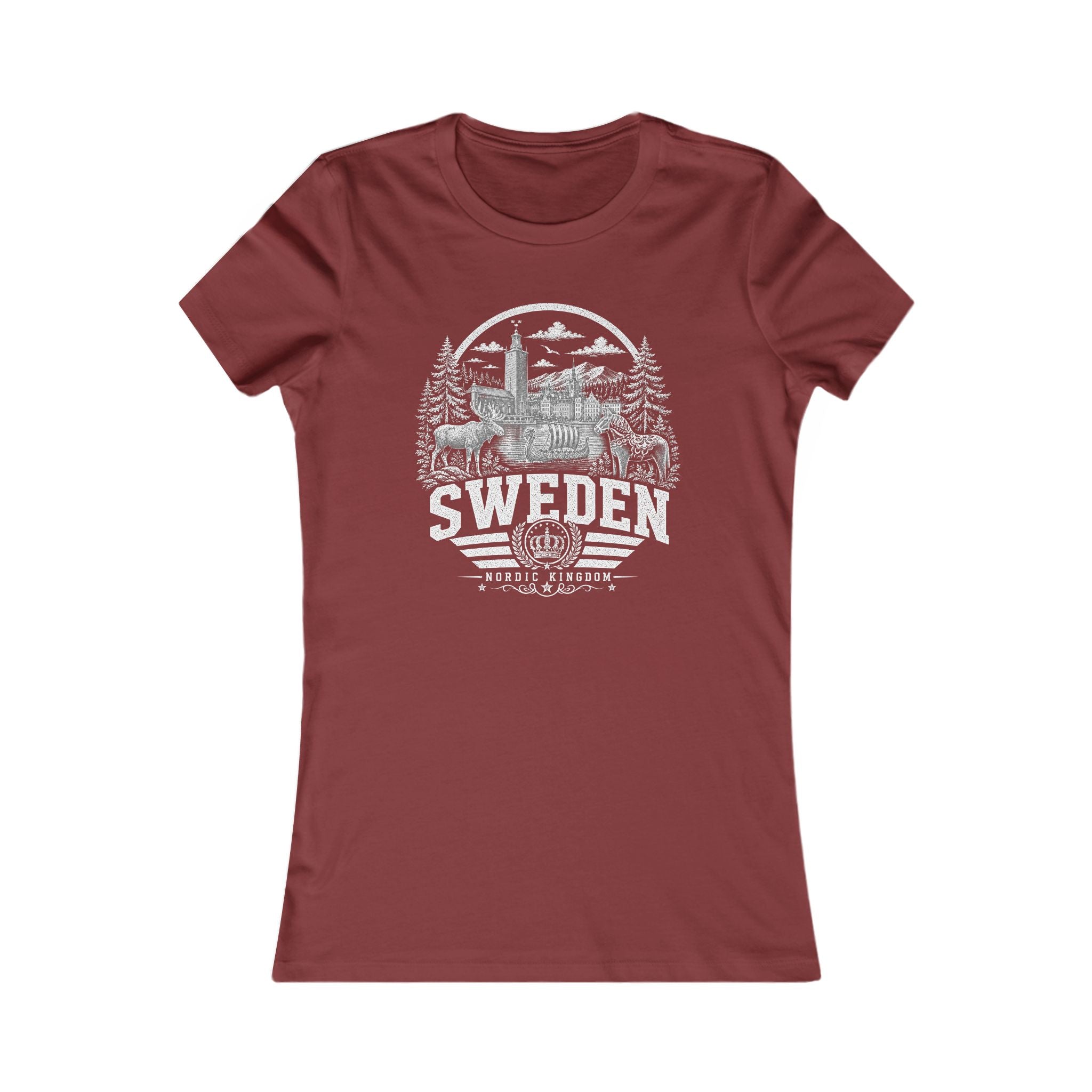 Sweden vintage landmarks women's tee — iconic landmark design | Nameshi Destinations (view 15)