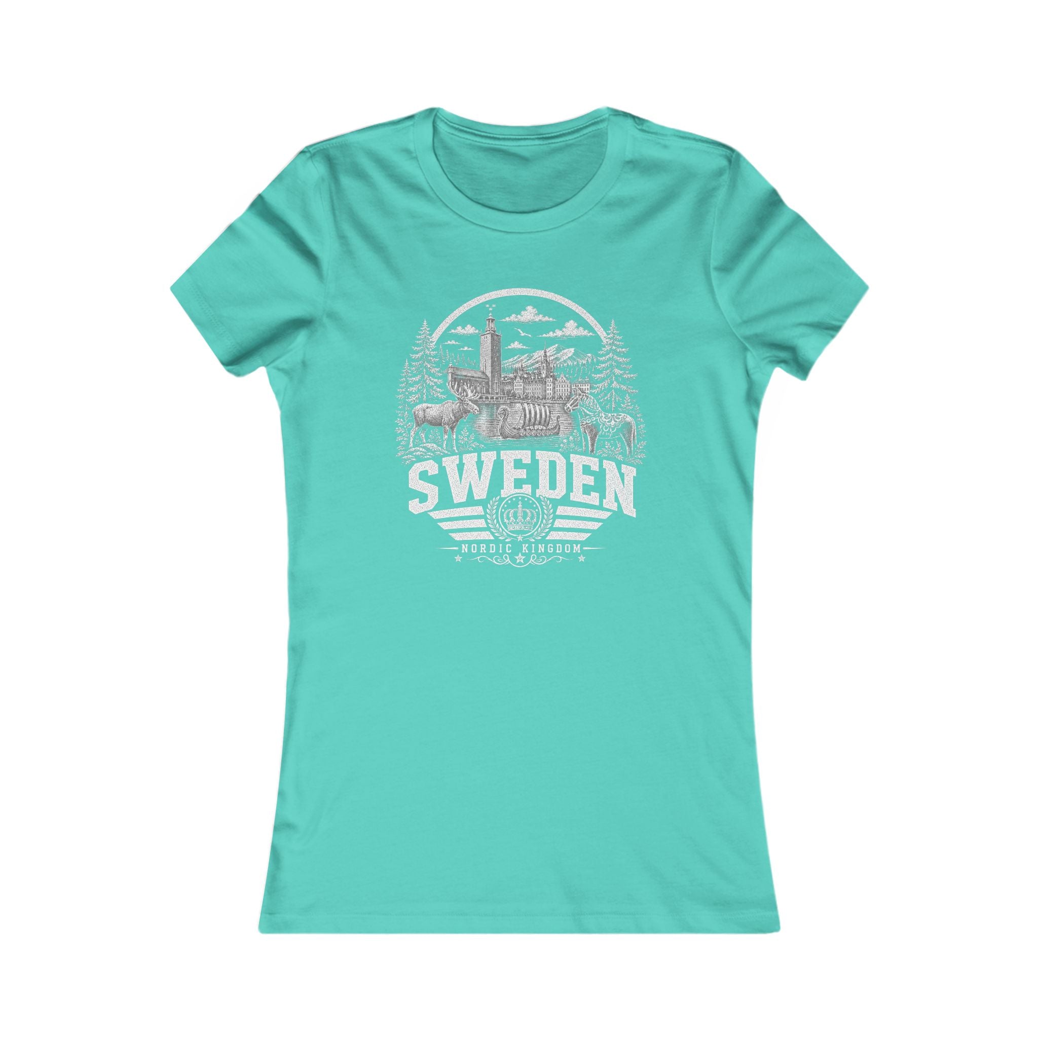Sweden vintage landmarks women's tee — iconic landmark design | Nameshi Destinations (view 14)