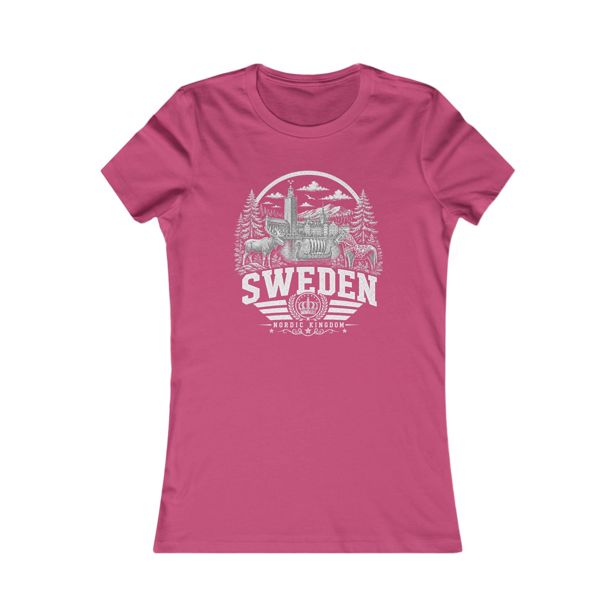Sweden vintage landmarks women's tee — iconic landmark design | Nameshi Destinations (view 16)