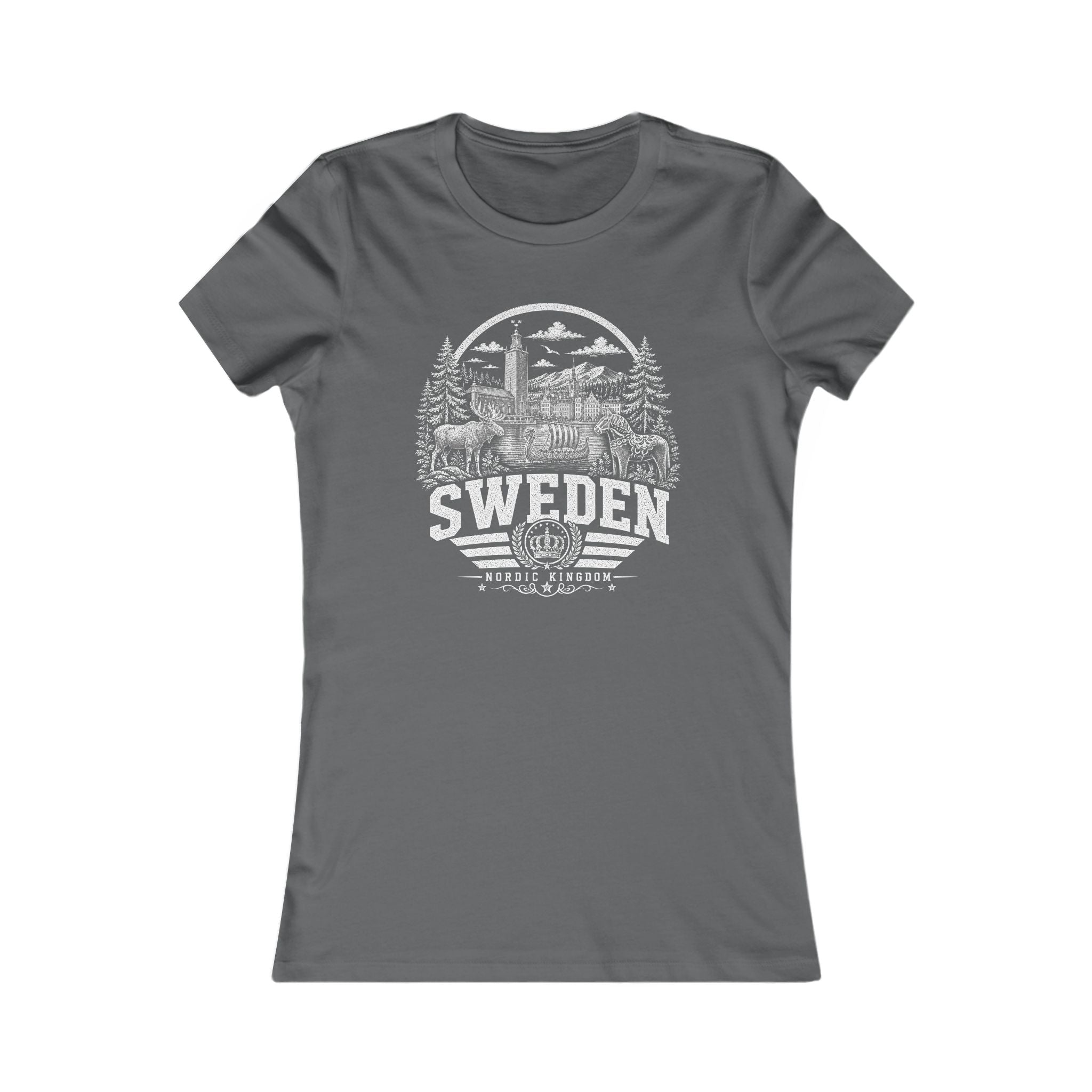 Sweden vintage landmarks women's tee — iconic landmark design | Nameshi Destinations (view 11)