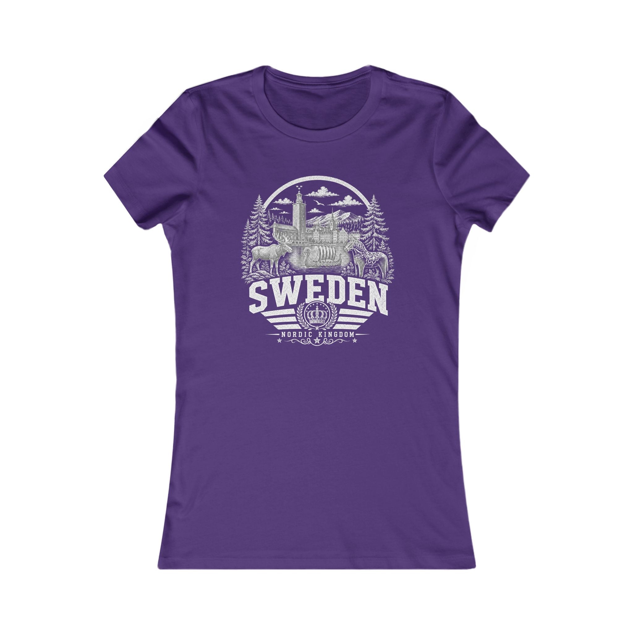 Sweden vintage landmarks women's tee — iconic landmark design | Nameshi Destinations (view 6)