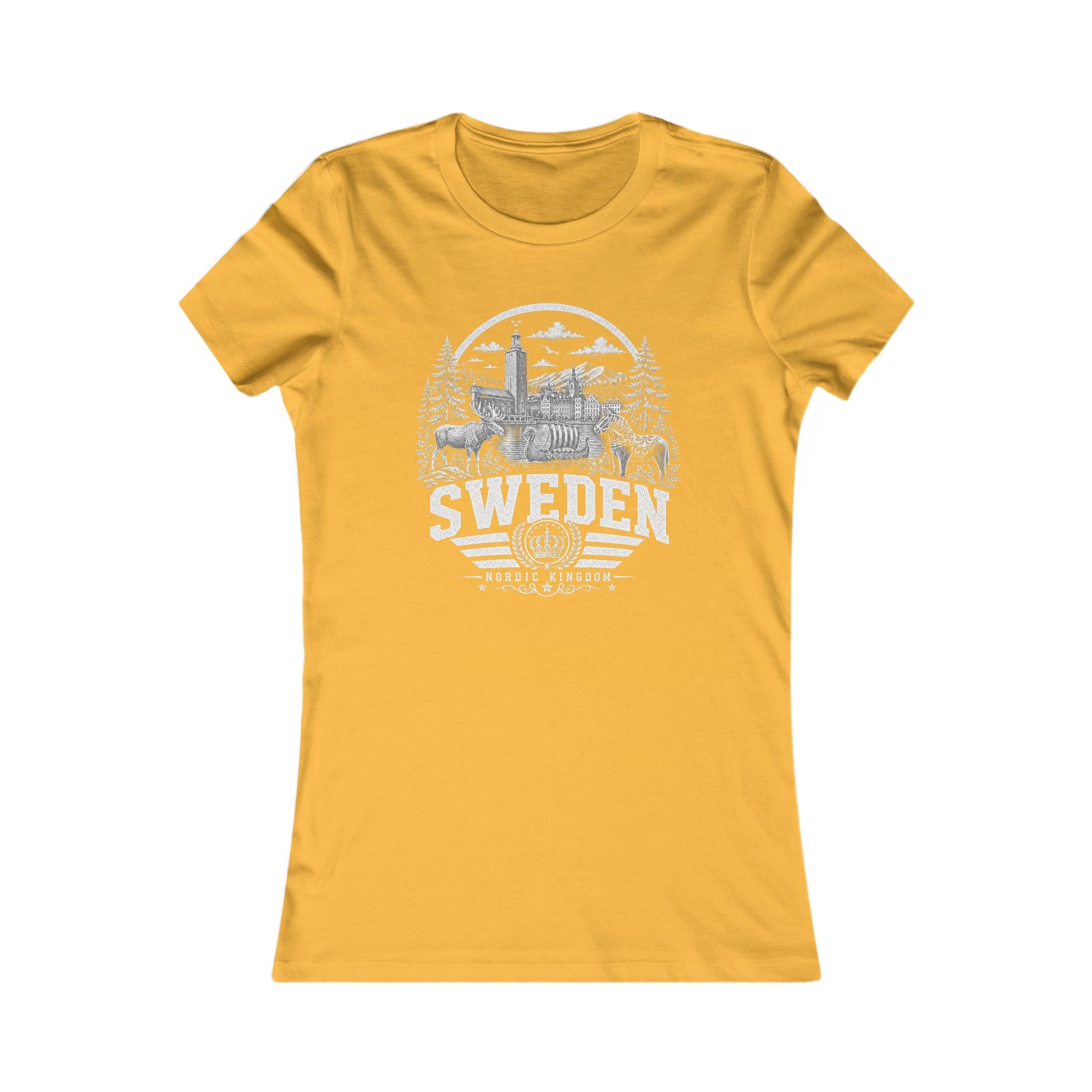 Sweden vintage landmarks women's tee — iconic landmark design | Nameshi Destinations (view 8)