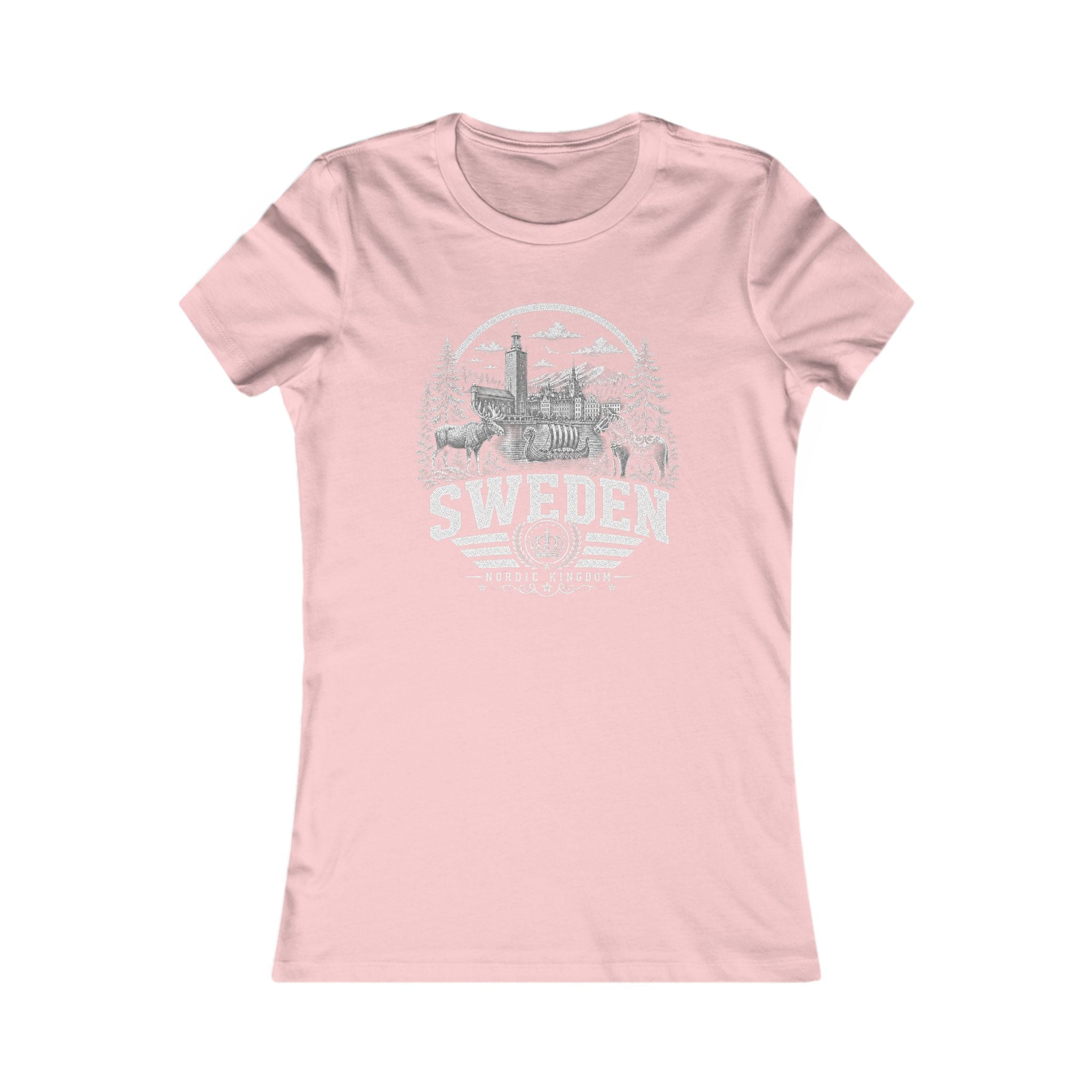 Sweden vintage landmarks women's tee — iconic landmark design | Nameshi Destinations (view 7)