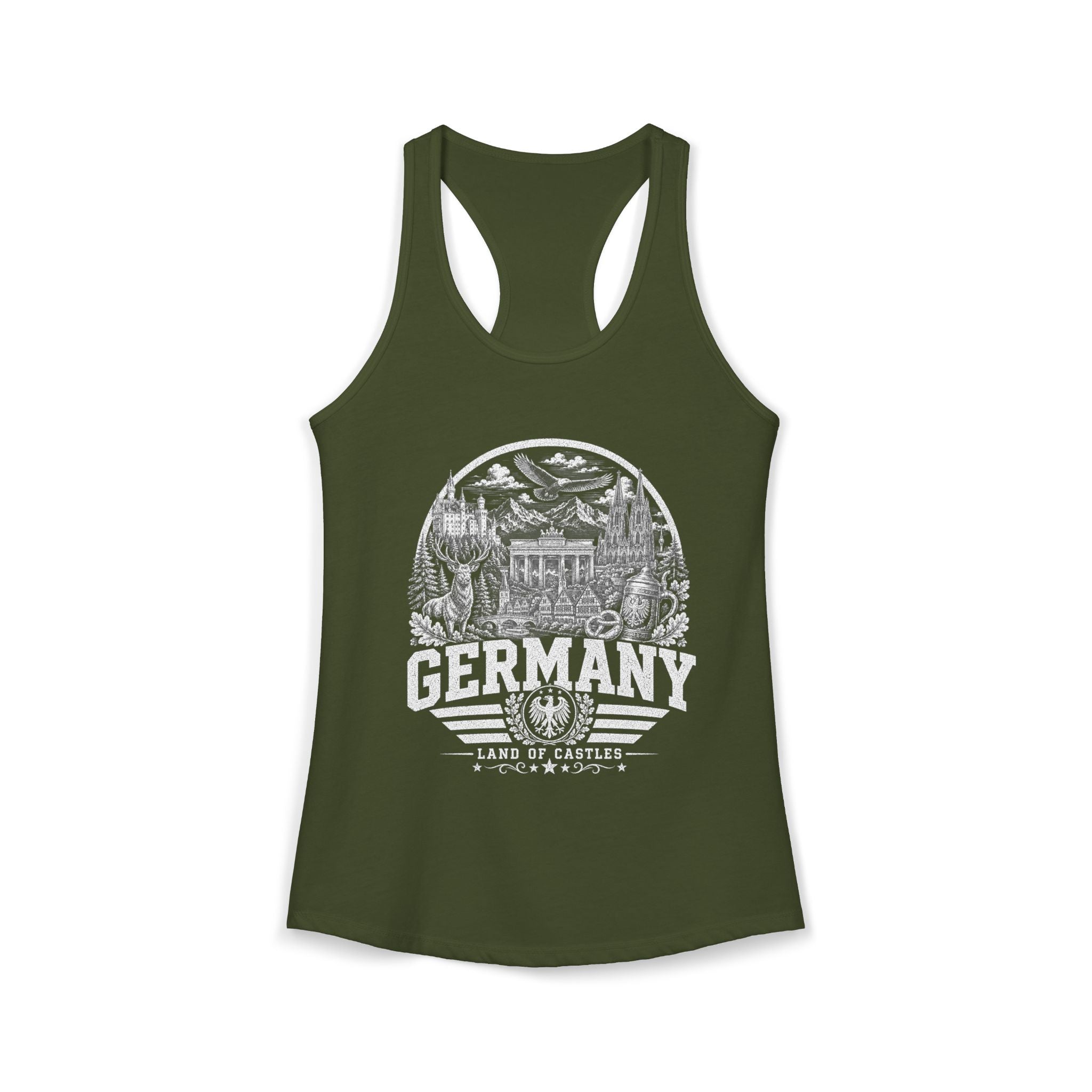 Germany vintage landmarks tank top — iconic landmark design | Nameshi Destinations (view 5)