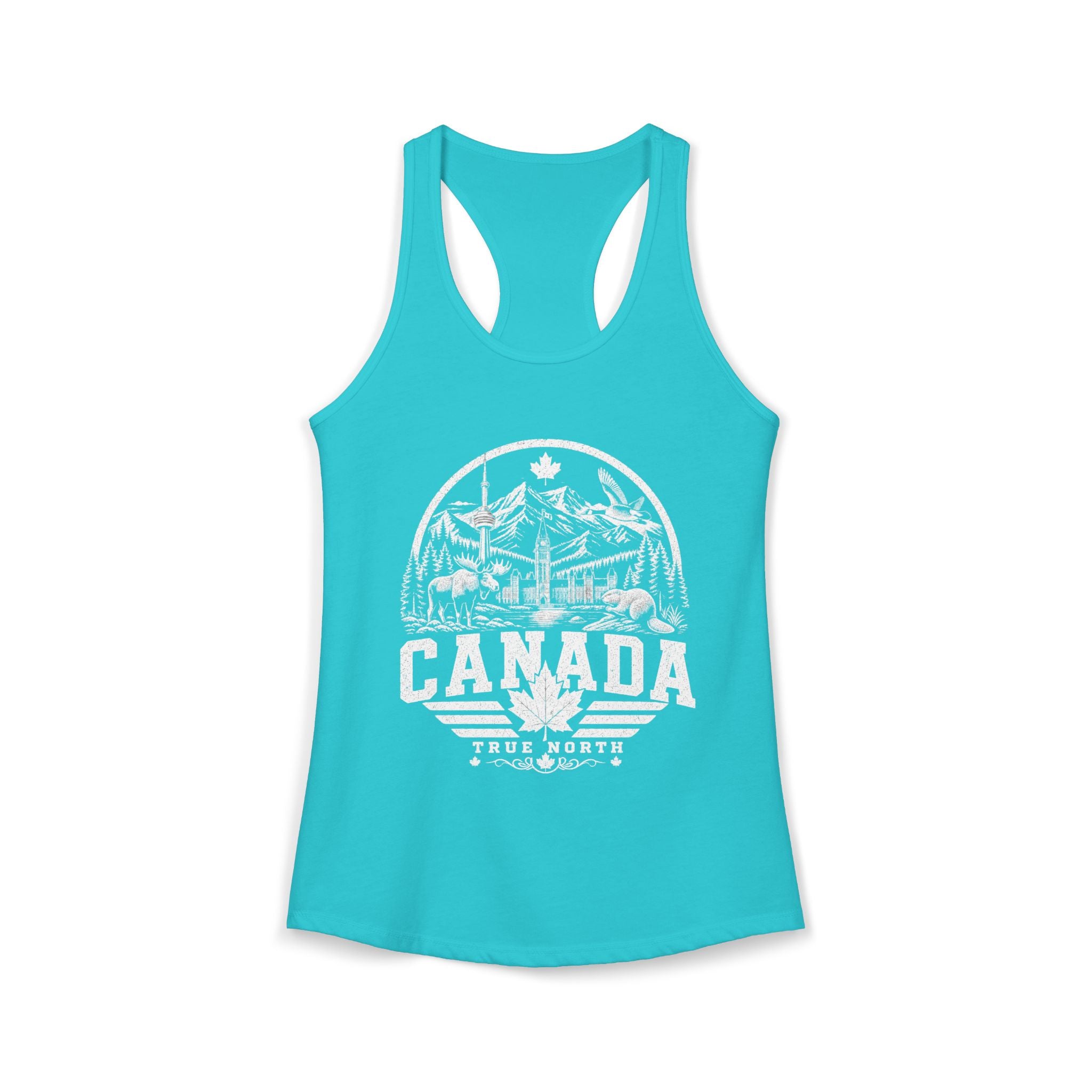 Canada vintage landmarks tank top — iconic landmark design | Nameshi Destinations (view 9)