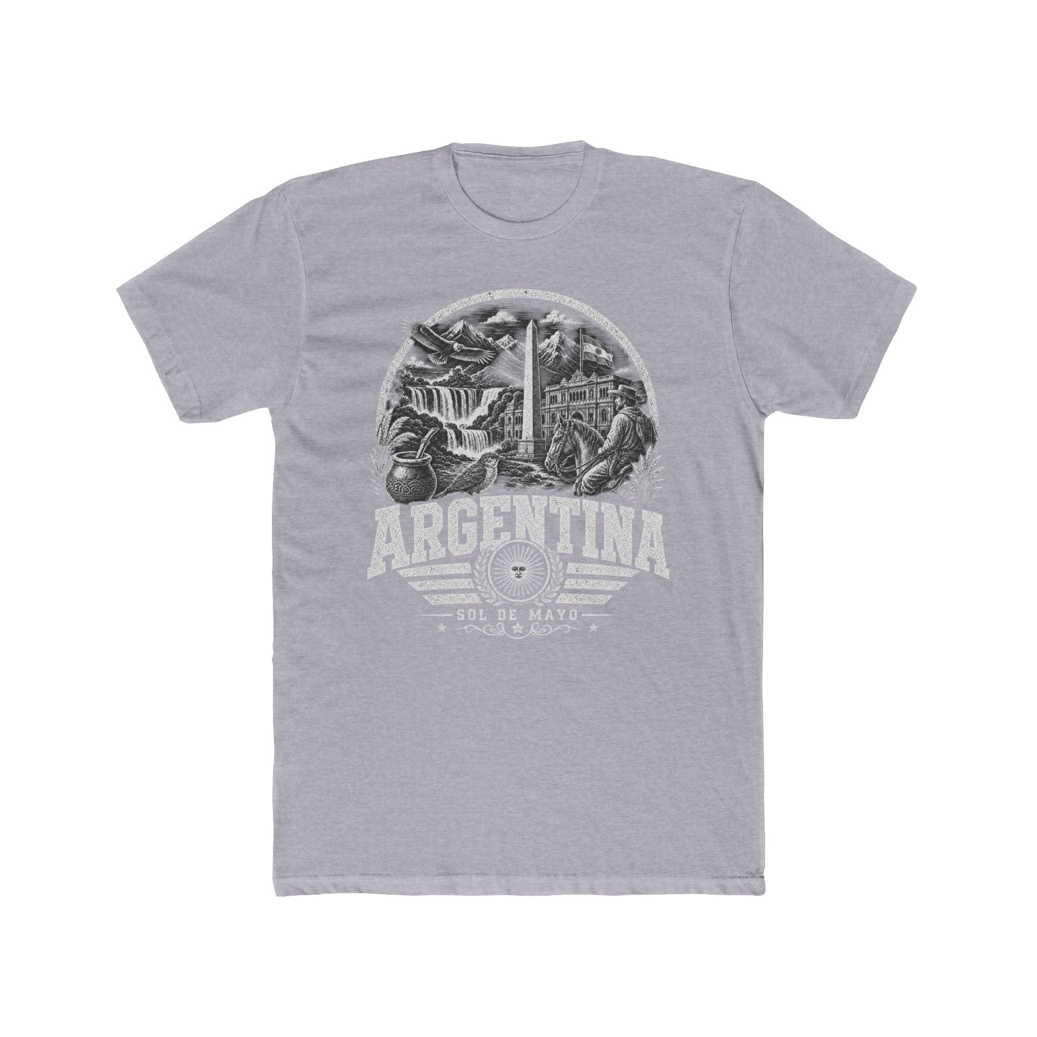 Argentina vintage landmarks men's tee — iconic landmark design | Nameshi Destinations (view 3)