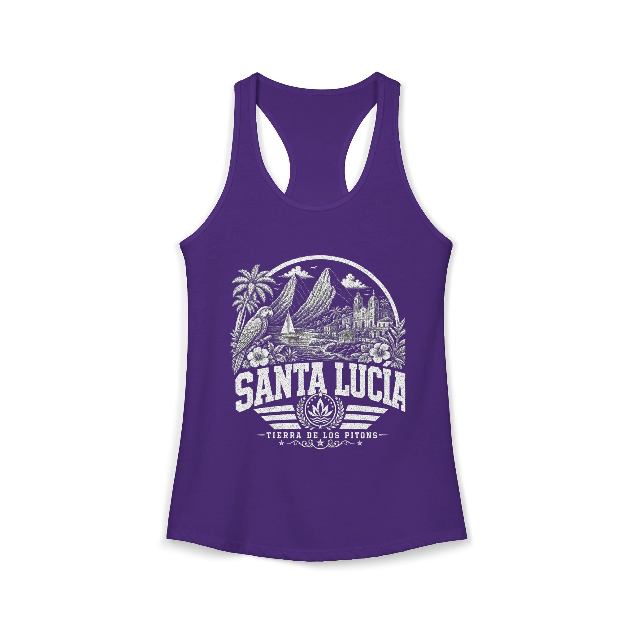 Santa Lucía vintage landmarks tank top — iconic landmark design | Nameshi Destinations (view 13)