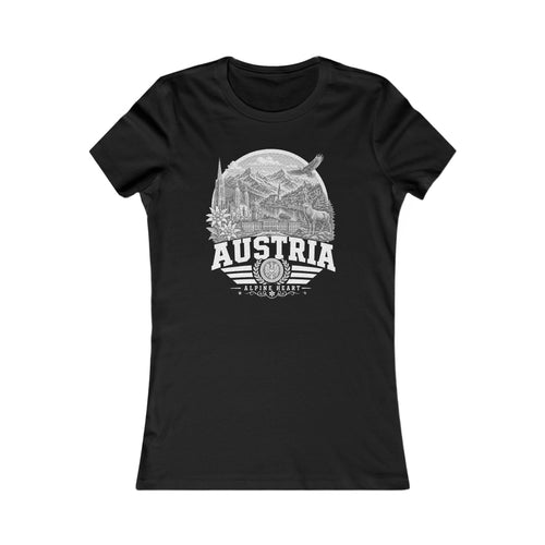 Austria vintage landmarks women's tee — iconic landmark design | Nameshi Destinations (view 1)