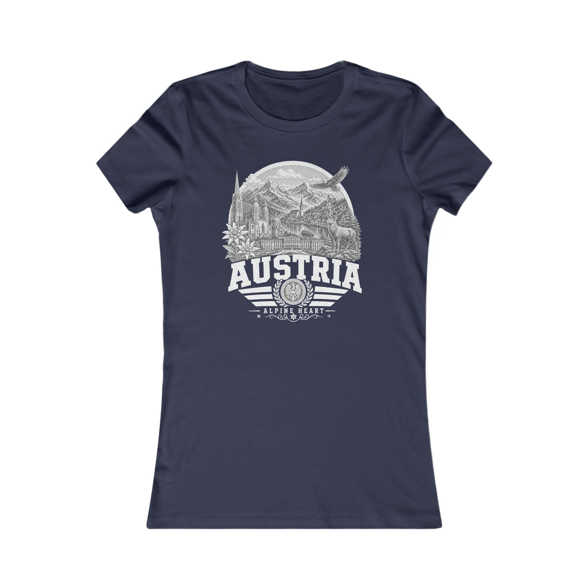 Austria vintage landmarks women's tee — iconic landmark design | Nameshi Destinations (view 5)