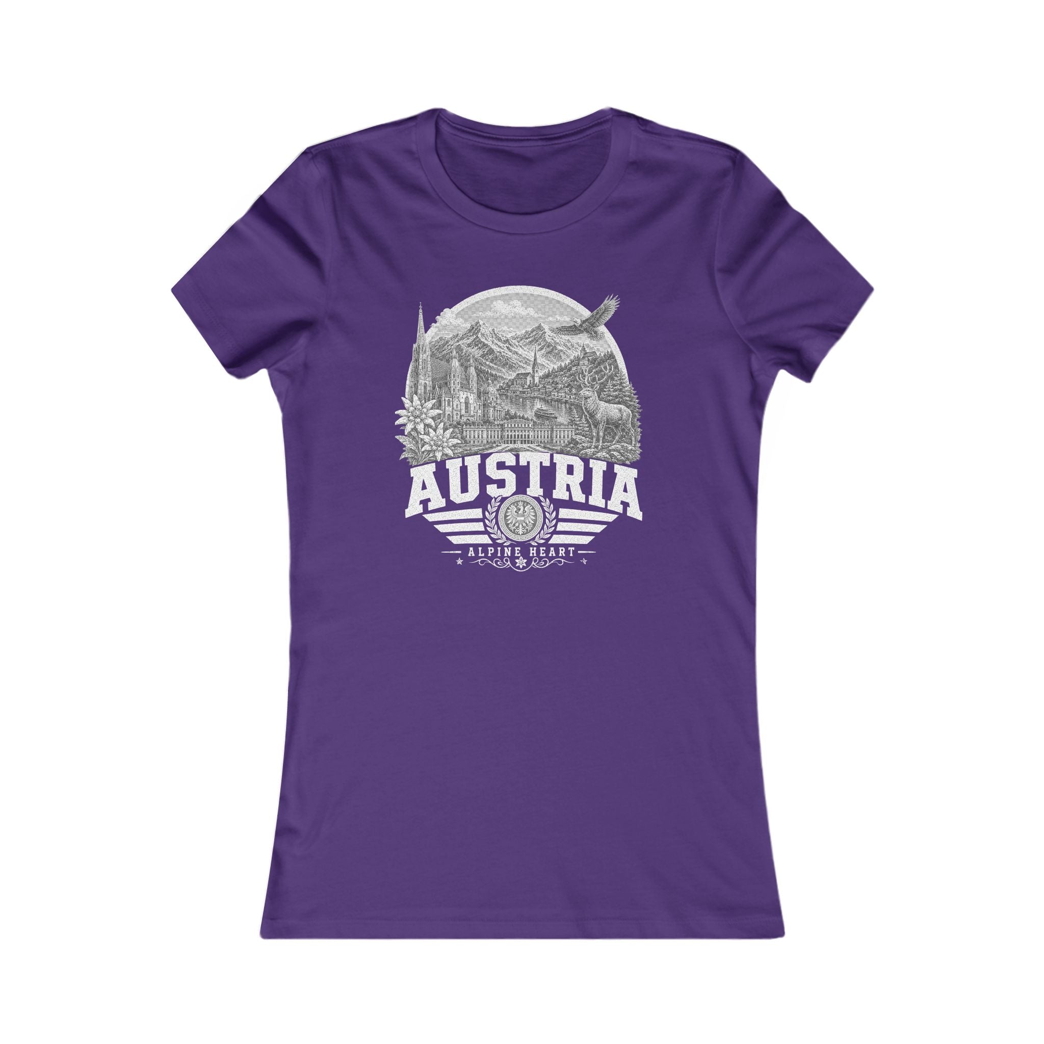 Austria vintage landmarks women's tee — iconic landmark design | Nameshi Destinations (view 6)