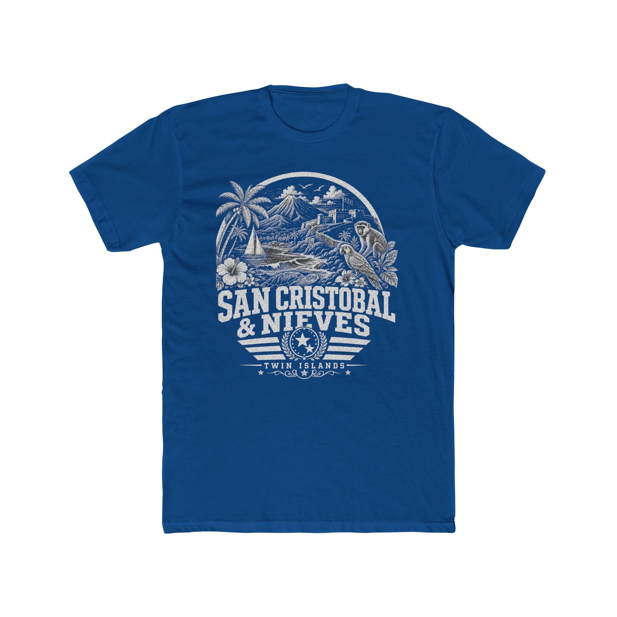 San Cristóbal y Nieves vintage landmarks men's tee — iconic landmark design | Nameshi Destinations (view 10)