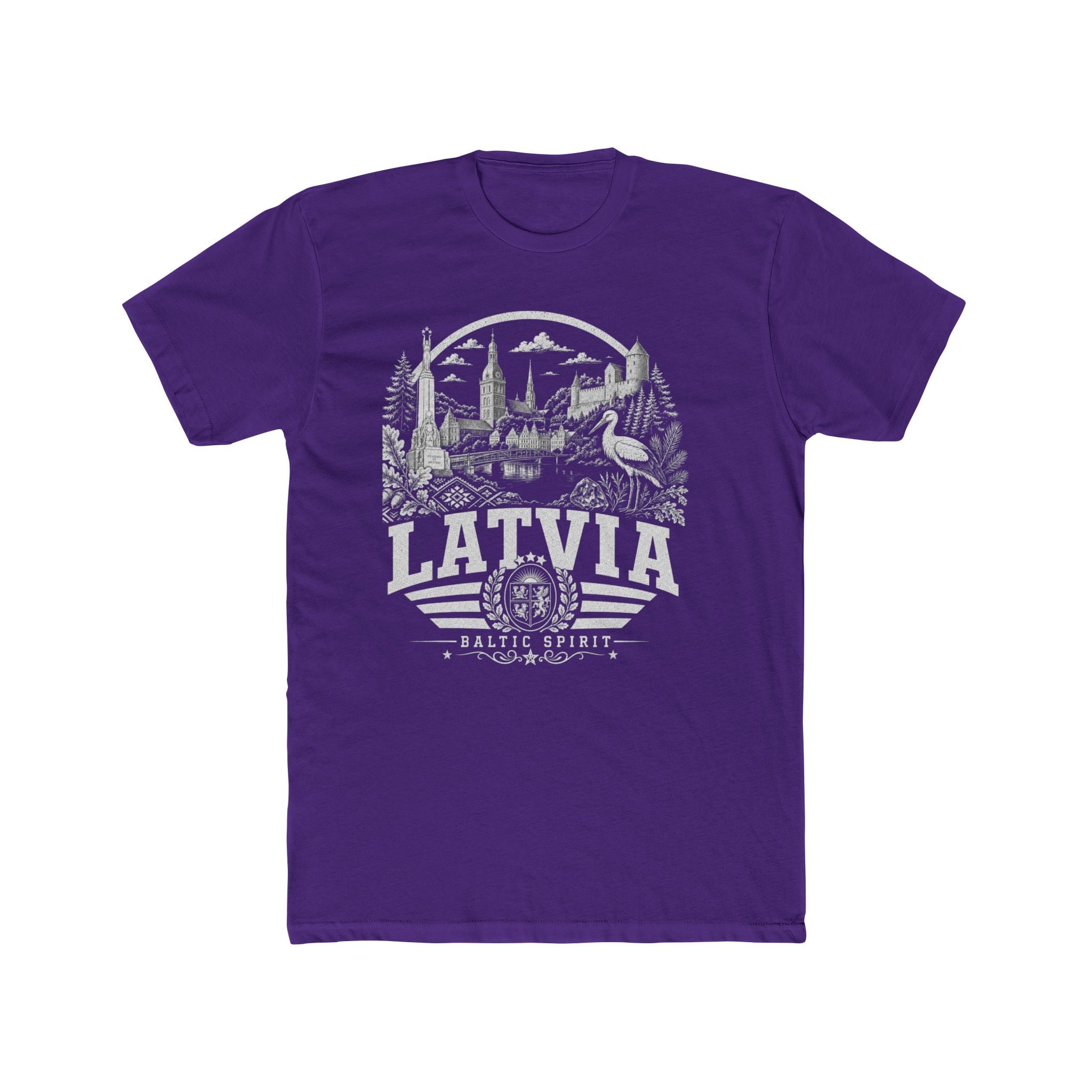 Latvia vintage landmarks men's tee — iconic landmark design | Nameshi Destinations (view 13)
