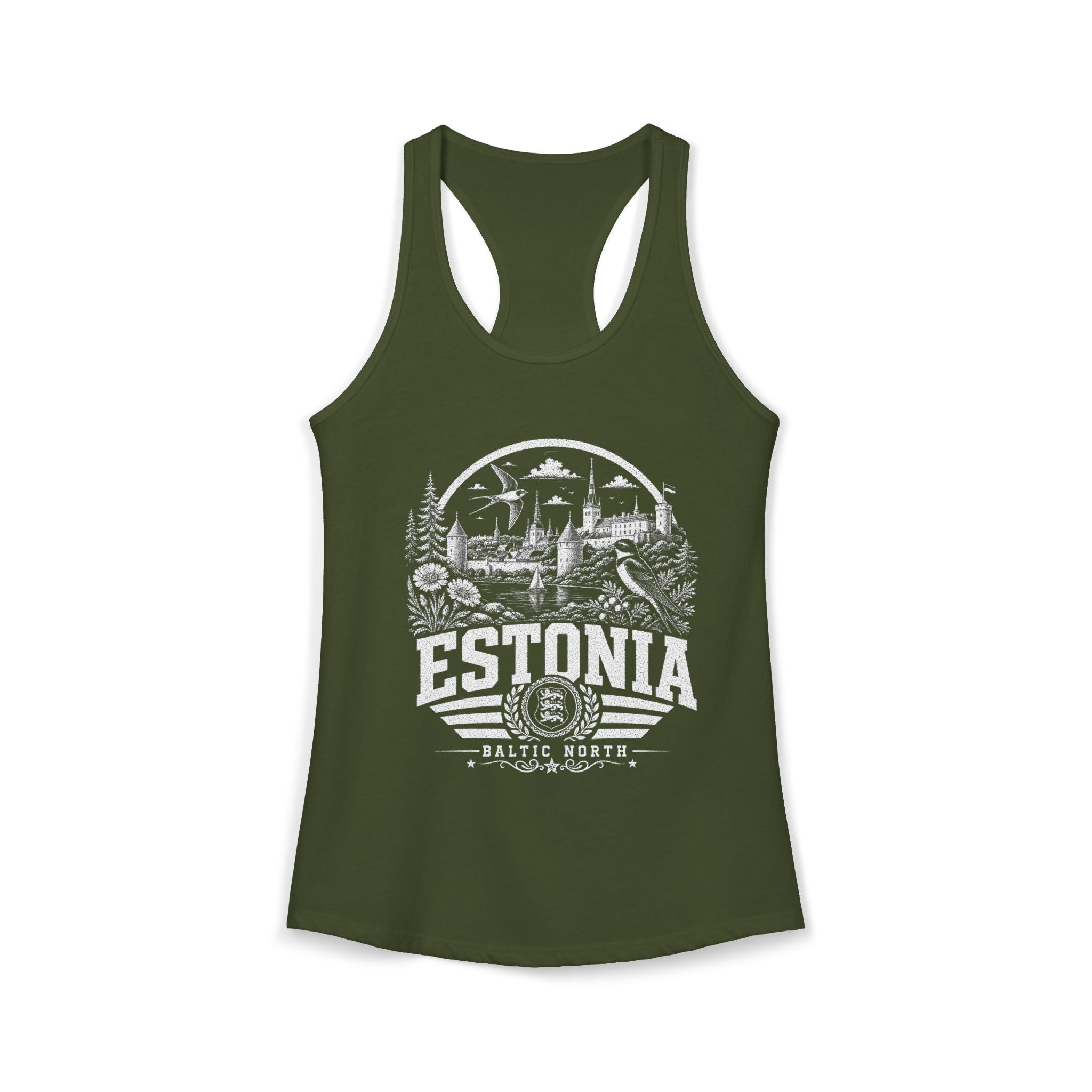 Estonia vintage landmarks tank top — iconic landmark design | Nameshi Destinations (view 5)