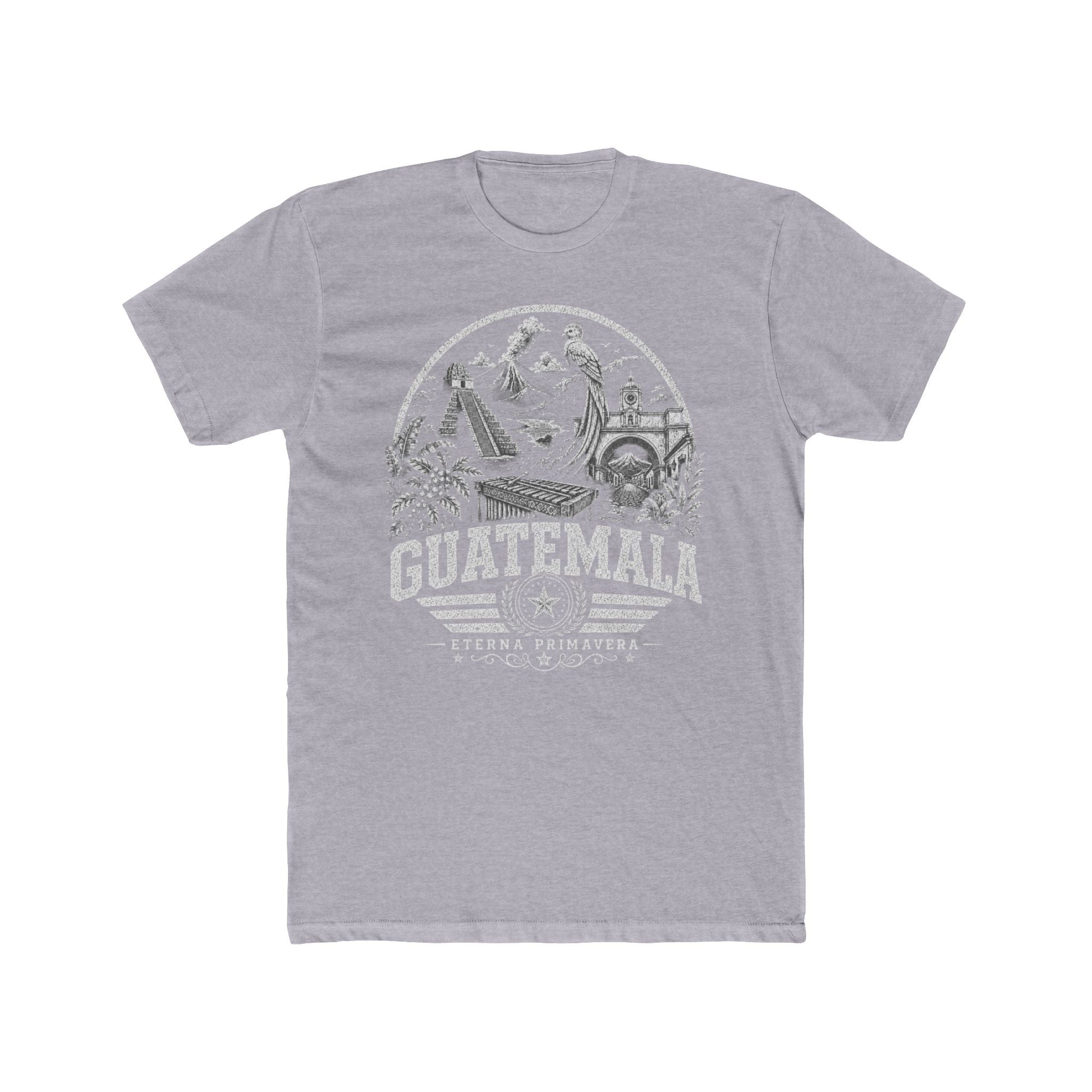 Guatemala vintage landmarks men's tee — iconic landmark design | Nameshi Destinations (view 3)