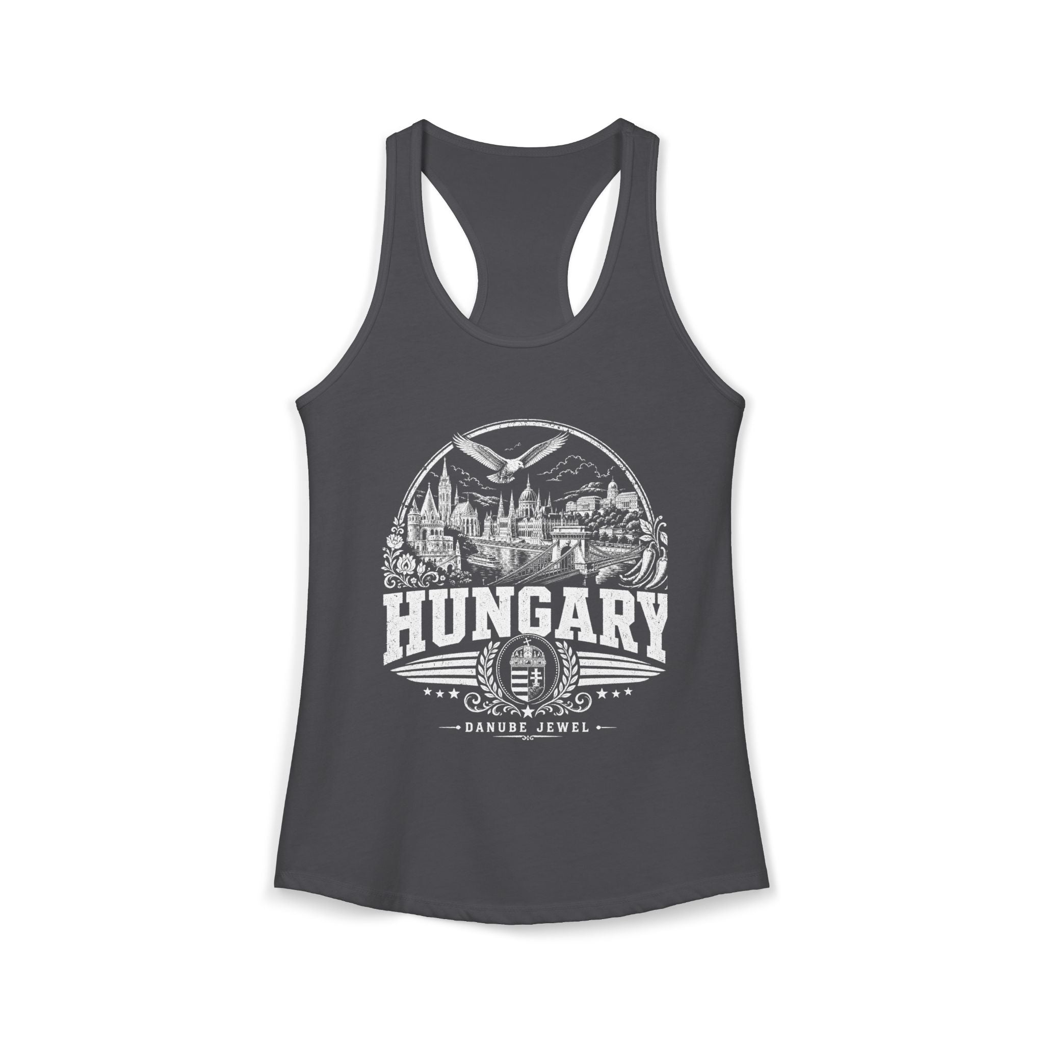 Hungary vintage landmarks tank top — iconic landmark design | Nameshi Destinations (view 12)