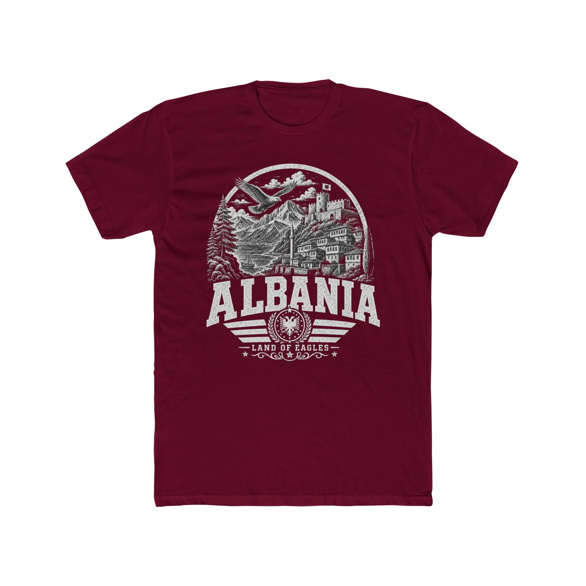 Albania vintage landmarks men's tee — iconic landmark design | Nameshi Destinations (view 14)