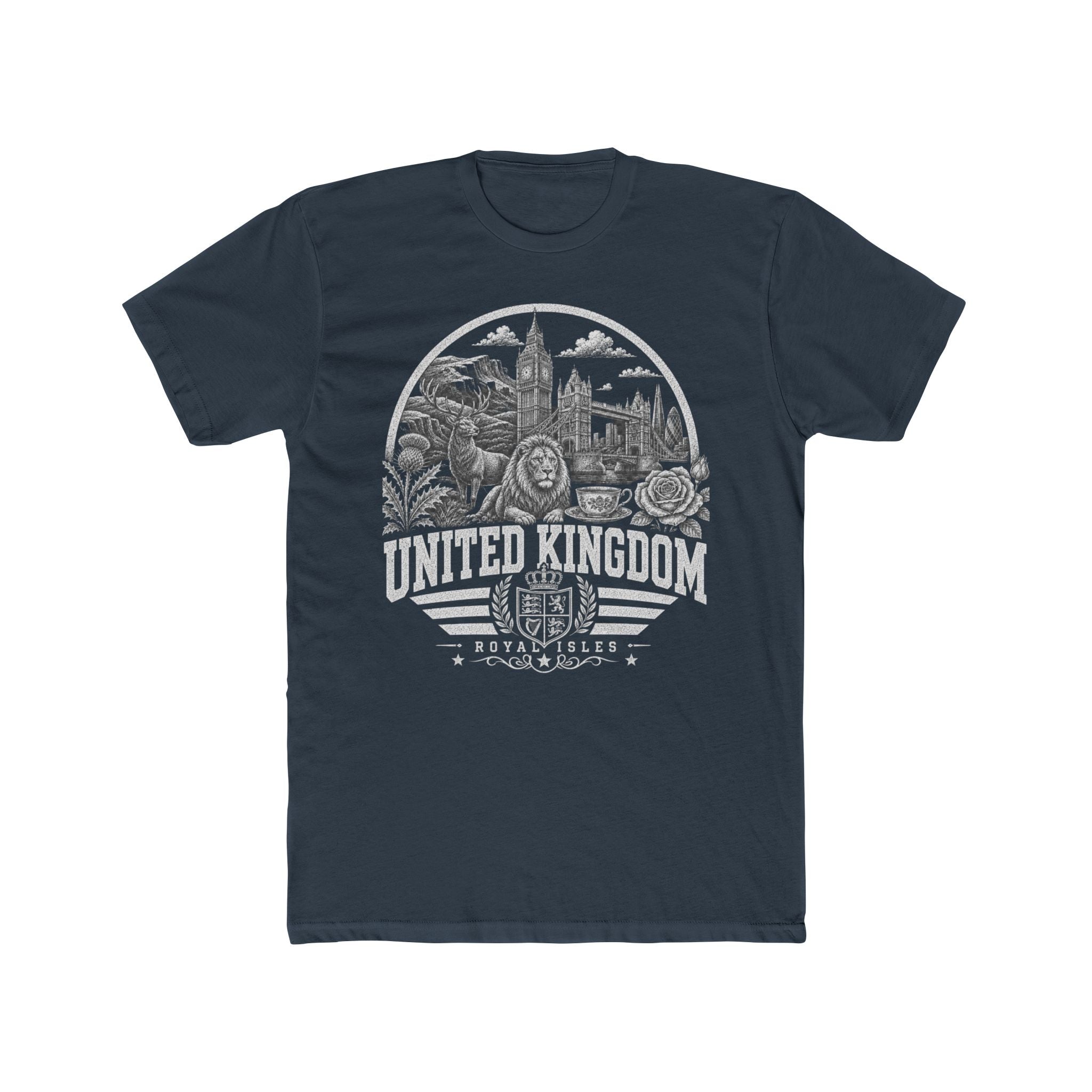 United Kingdom vintage landmarks men's tee — iconic landmark design | Nameshi Destinations (view 8)