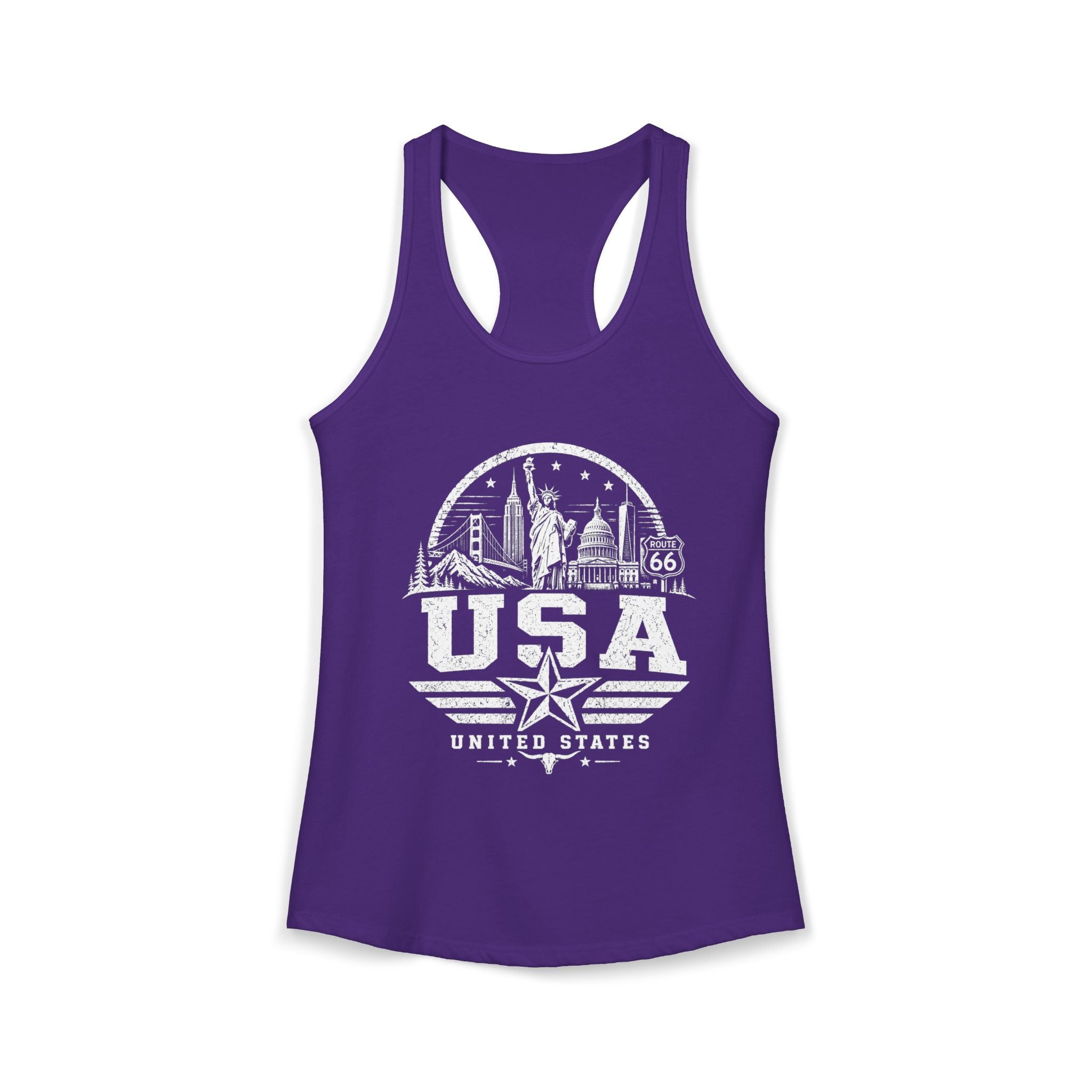 USA vintage landmarks tank top — iconic landmark design | Nameshi Destinations (view 11)
