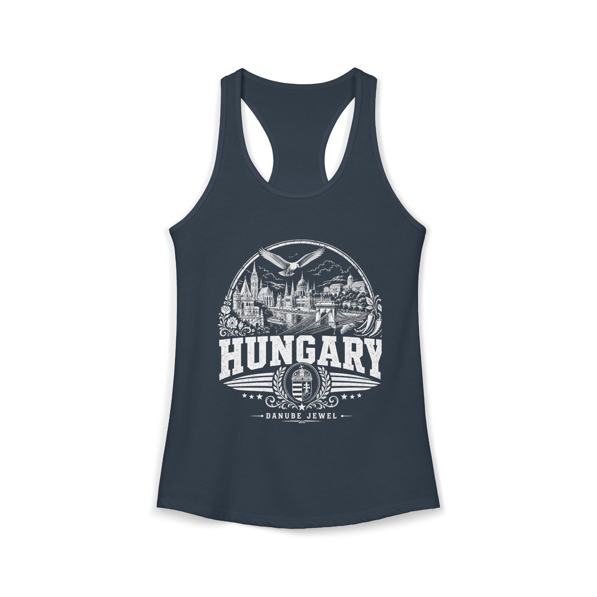 Hungary vintage landmarks tank top — iconic landmark design | Nameshi Destinations (view 9)
