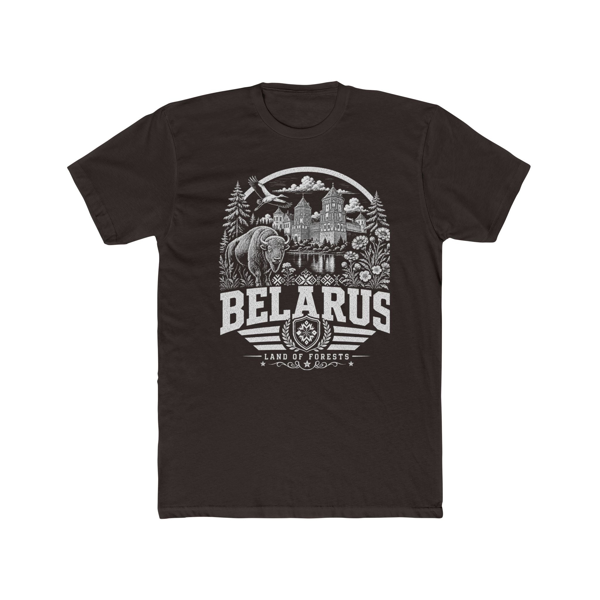 Belarus vintage landmarks men's tee — iconic landmark design | Nameshi Destinations (view 1)