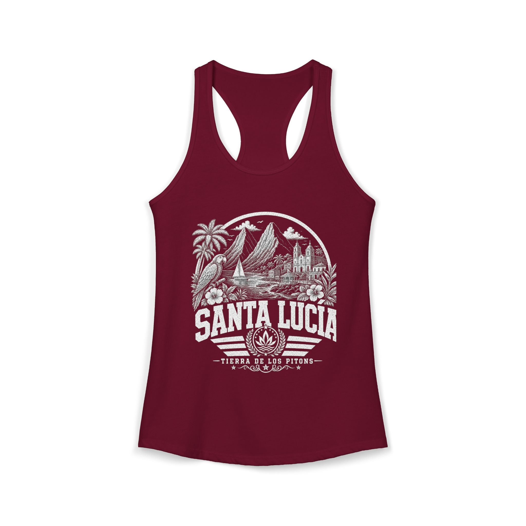 Santa Lucía vintage landmarks tank top — iconic landmark design | Nameshi Destinations (view 15)