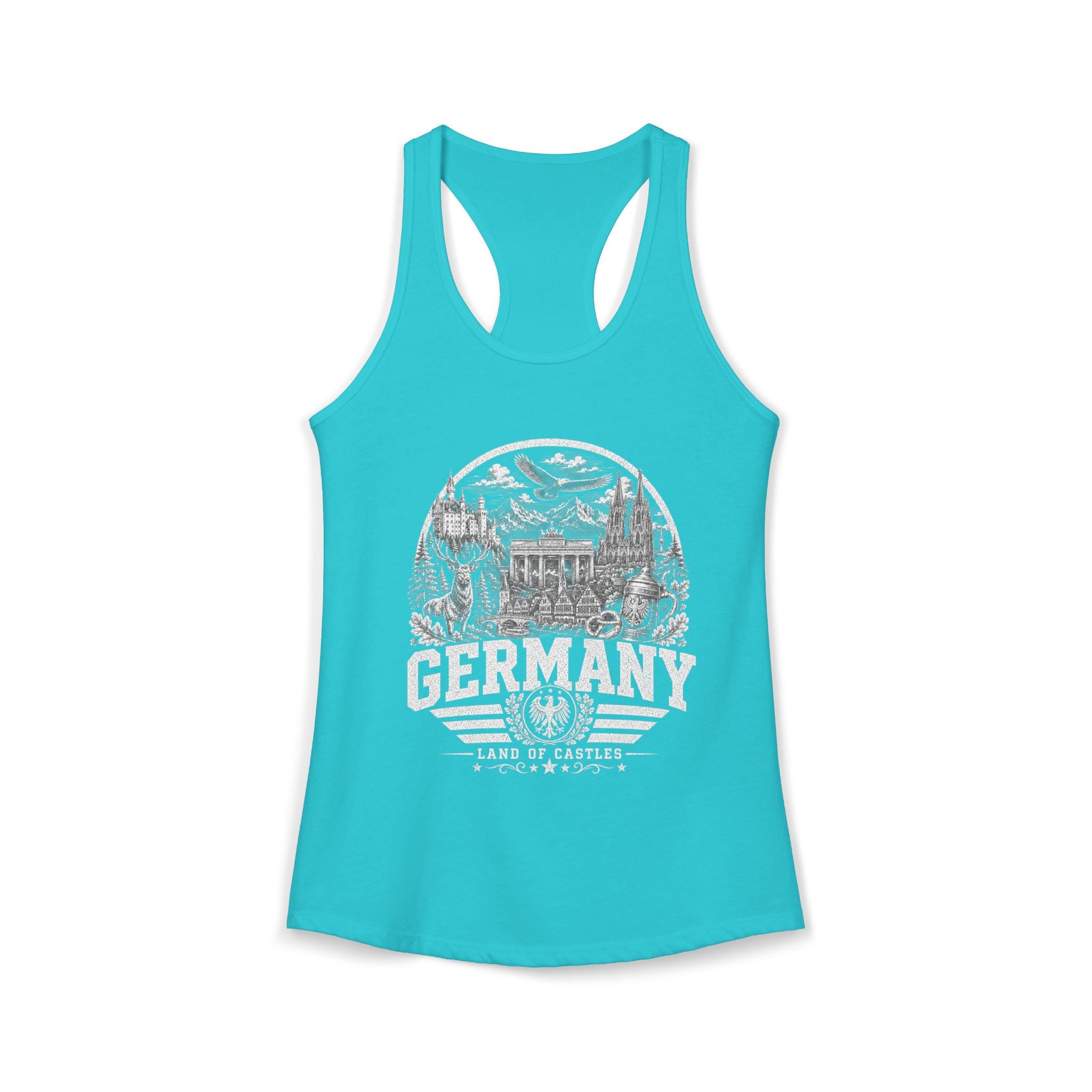 Germany vintage landmarks tank top — iconic landmark design | Nameshi Destinations (view 8)