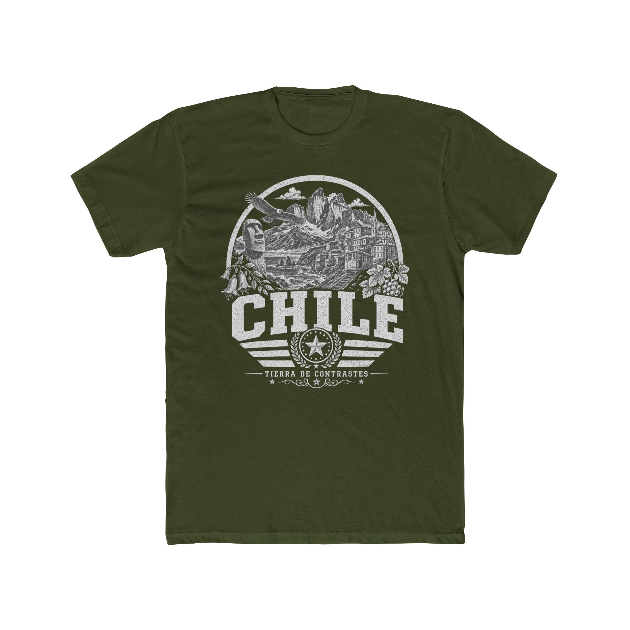 Chile vintage landmarks men's tee — iconic landmark design | Nameshi Destinations (view 4)