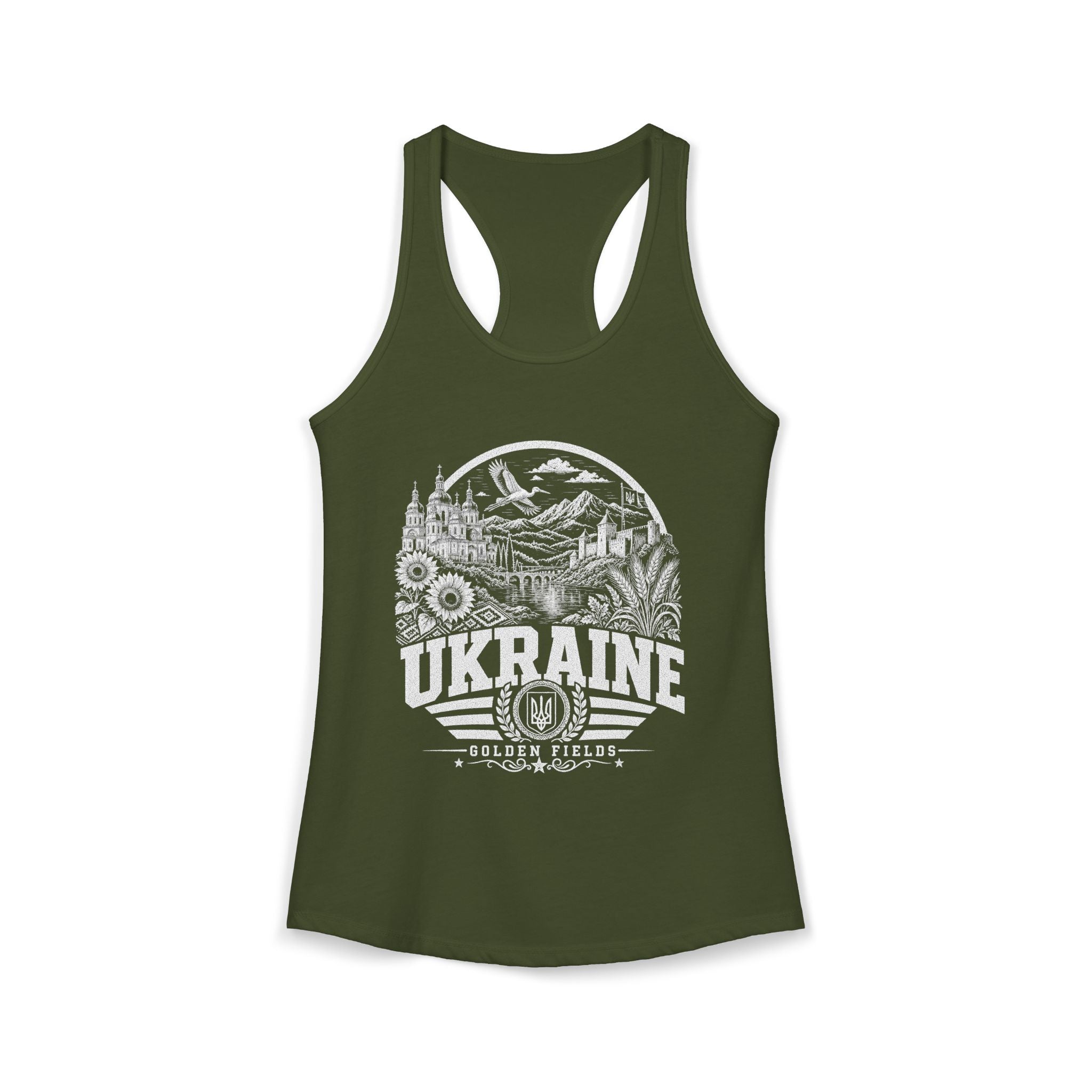 Ukraine vintage landmarks tank top — iconic landmark design | Nameshi Destinations (view 5)