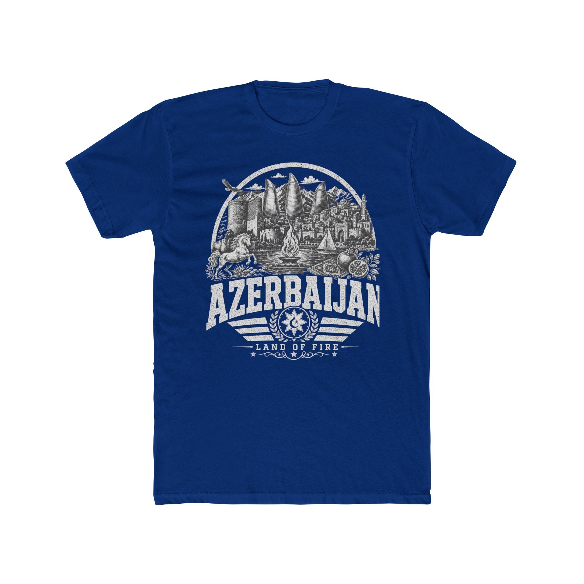 Azerbaijan vintage landmarks men's tee — iconic landmark design | Nameshi Destinations (view 11)