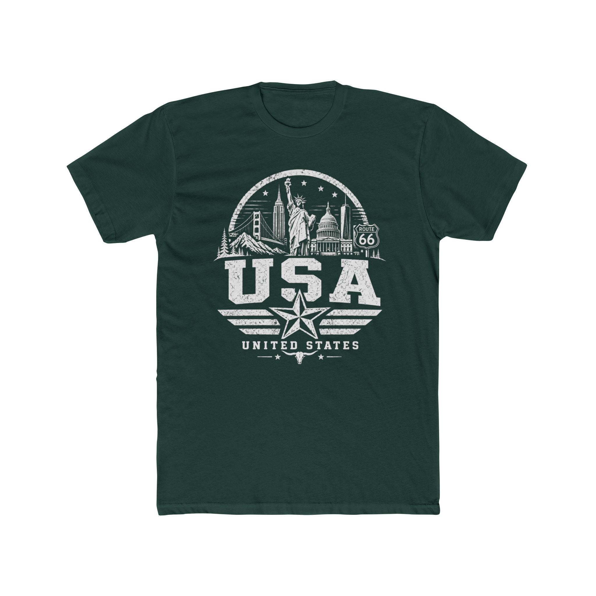 USA vintage landmarks men's tee — iconic landmark design | Nameshi Destinations (view 7)