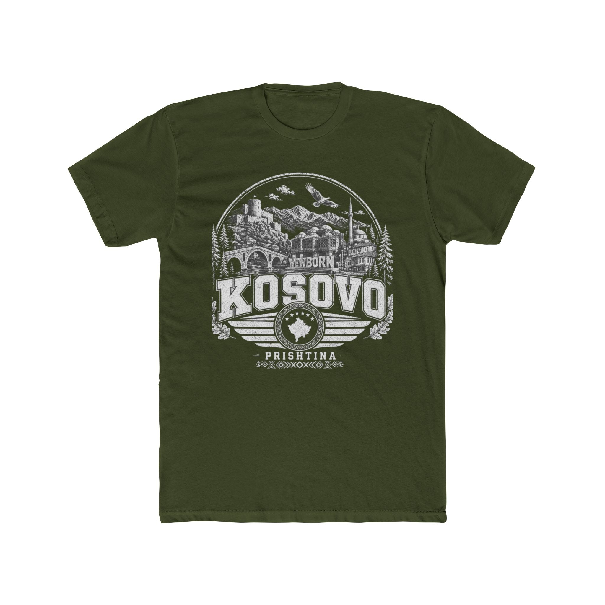 Kosovo vintage landmarks men's tee — iconic landmark design | Nameshi Destinations (view 4)