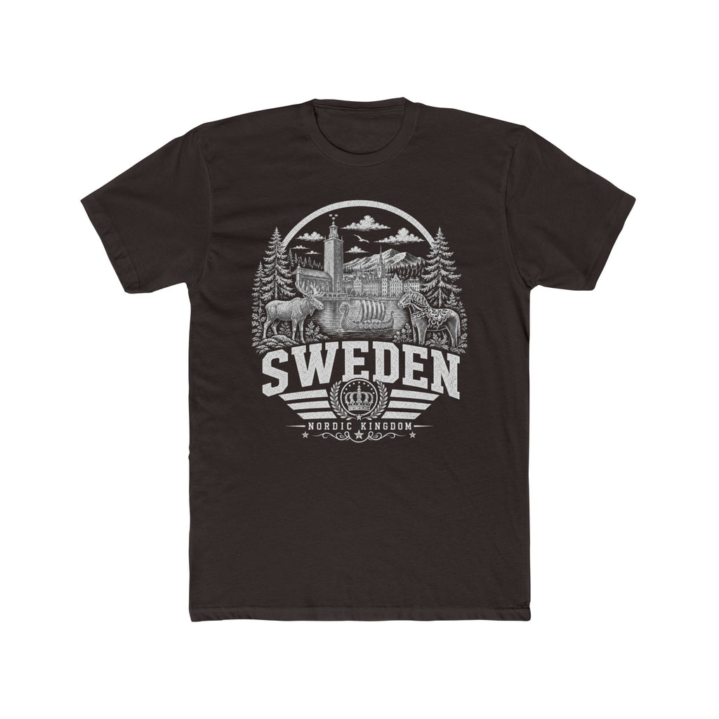 Sweden vintage landmarks men's tee — iconic landmark design | Nameshi Destinations (view 1)