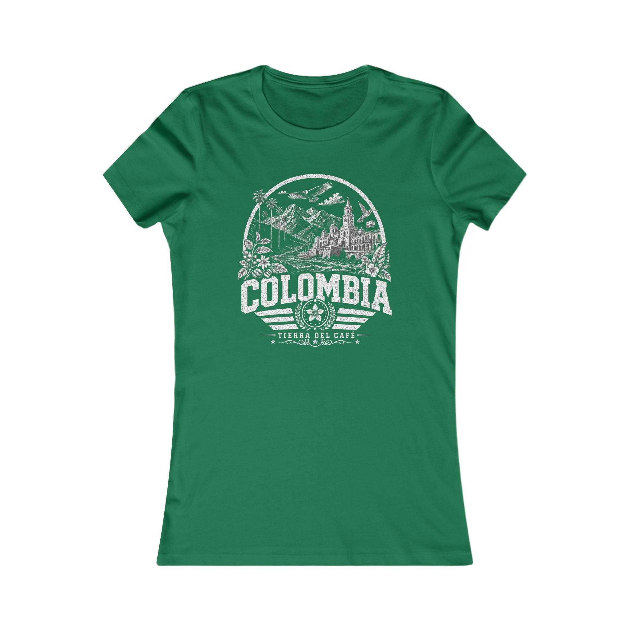 Colombia vintage landmarks women's tee — iconic landmark design | Nameshi Destinations (view 2)