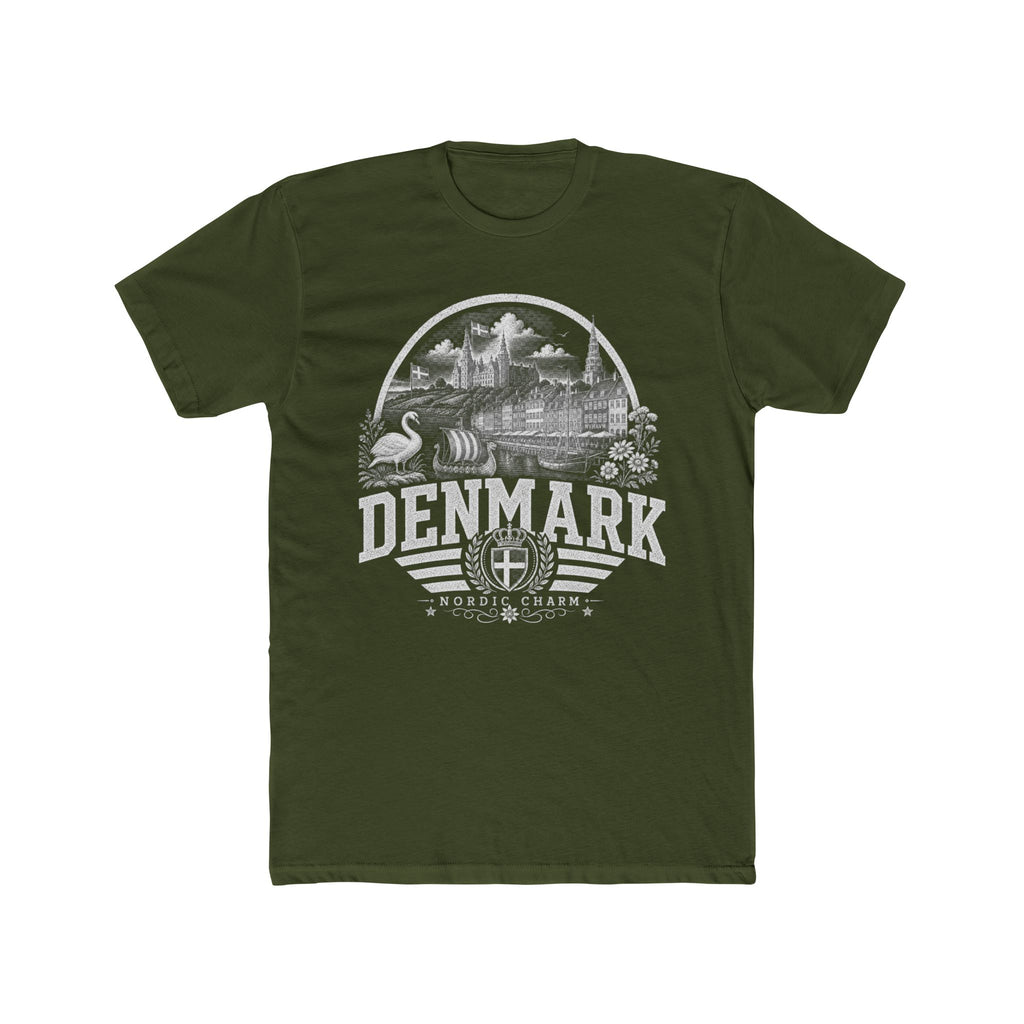 Denmark vintage landmarks men's tee — iconic landmark design | Nameshi Destinations (view 4)