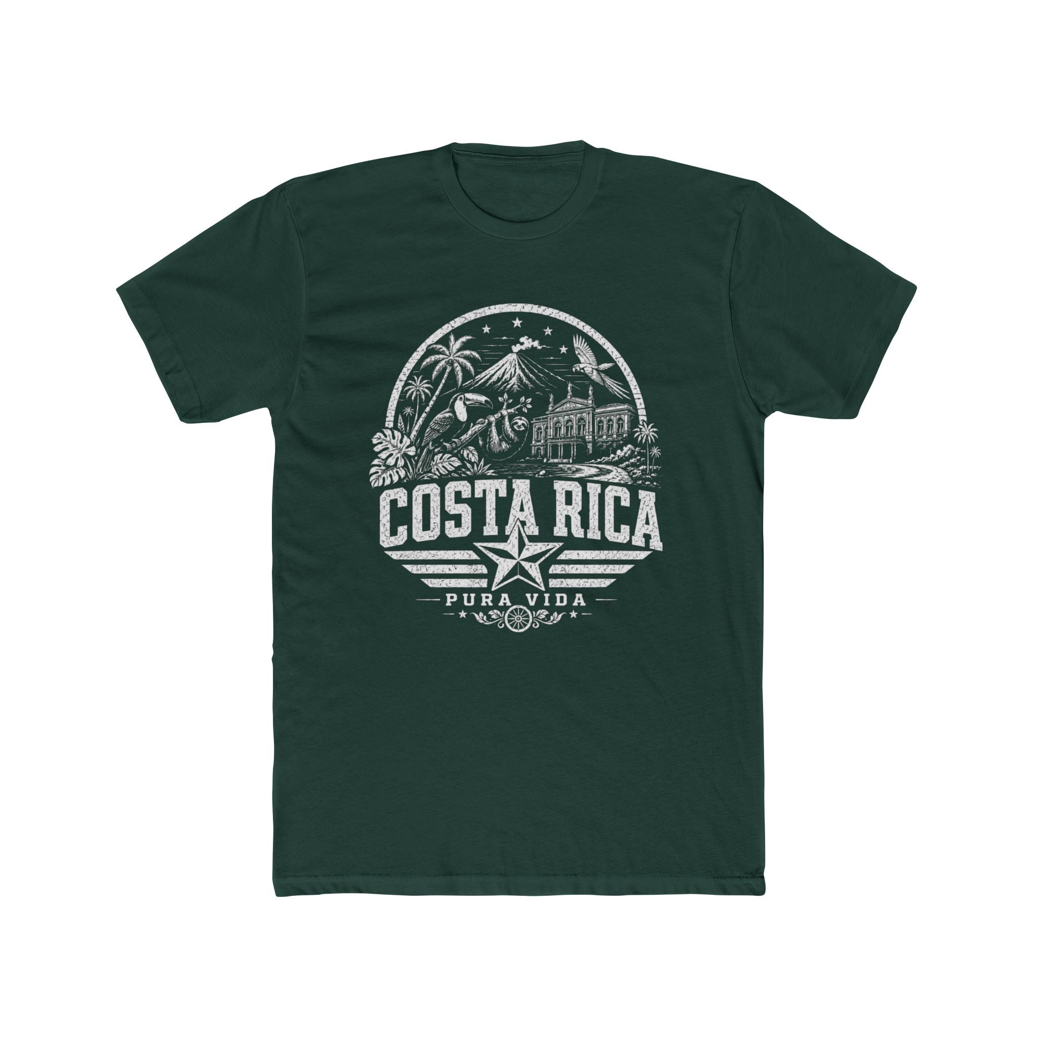 Costa Rica vintage landmarks men's tee — iconic landmark design | Nameshi Destinations (view 7)