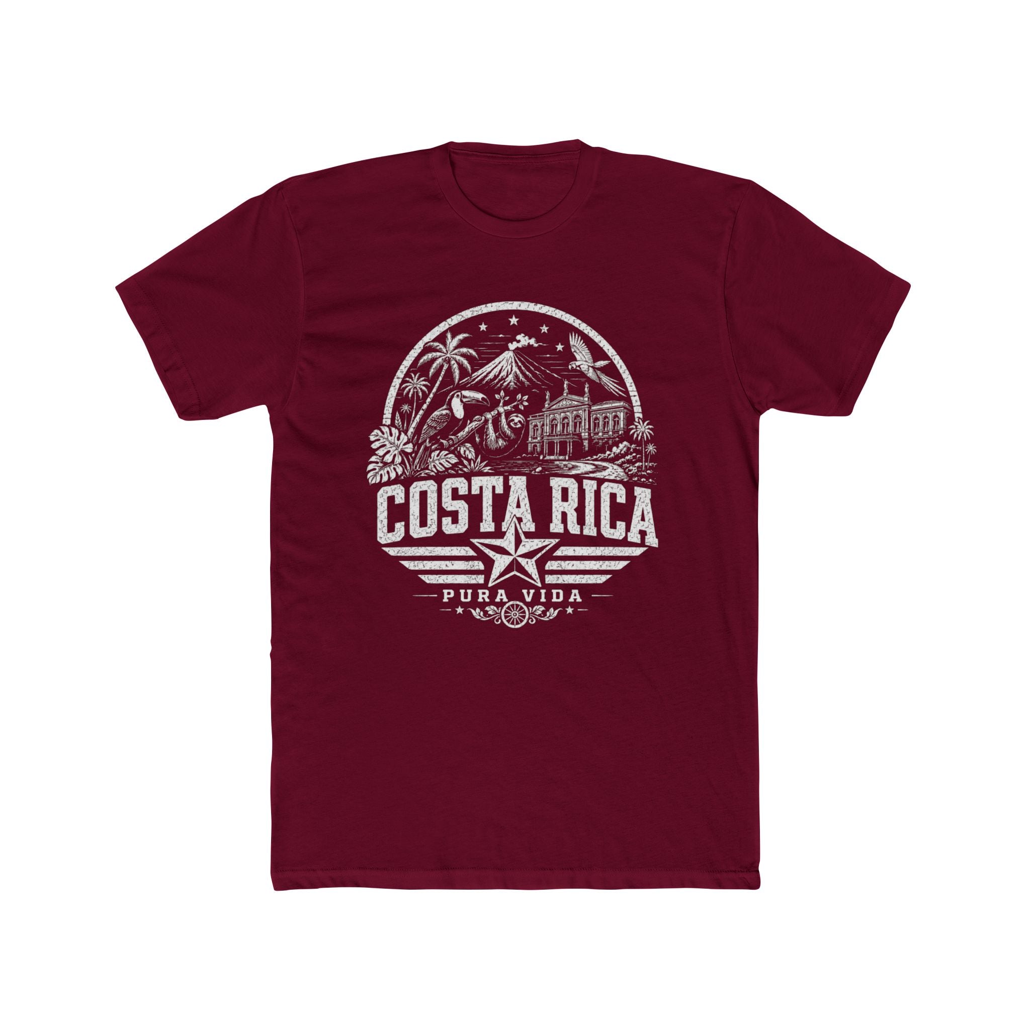 Costa Rica vintage landmarks men's tee — iconic landmark design | Nameshi Destinations (view 14)