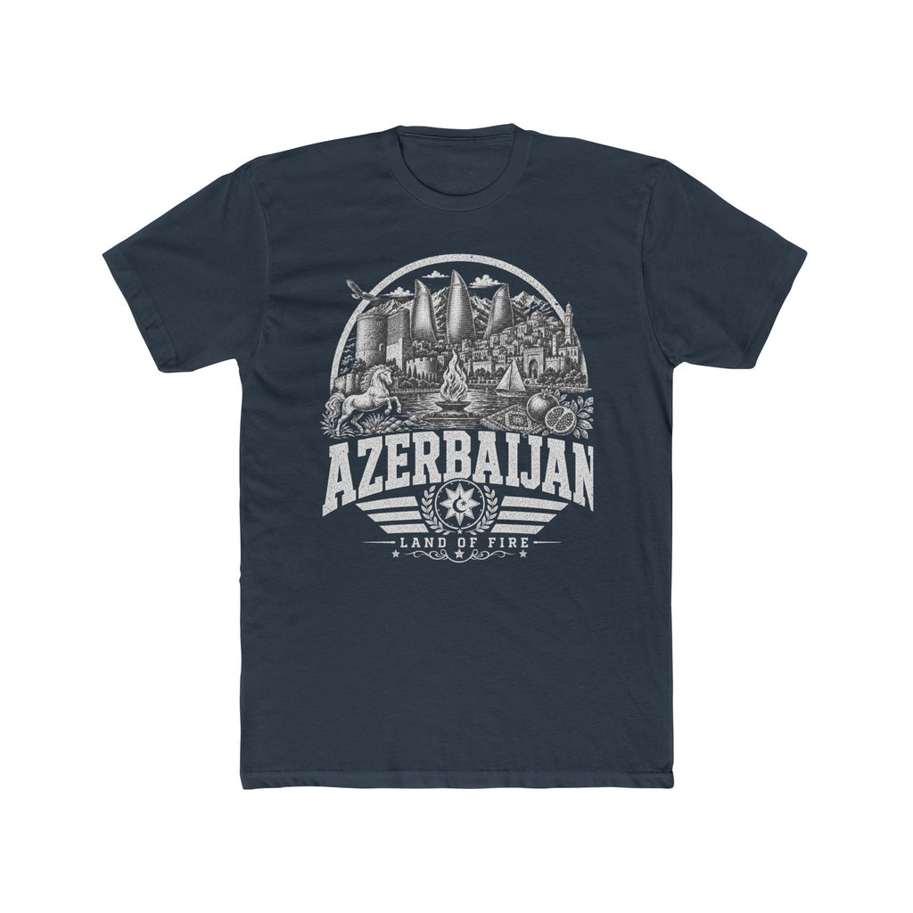 Azerbaijan vintage landmarks men's tee — iconic landmark design | Nameshi Destinations (view 8)