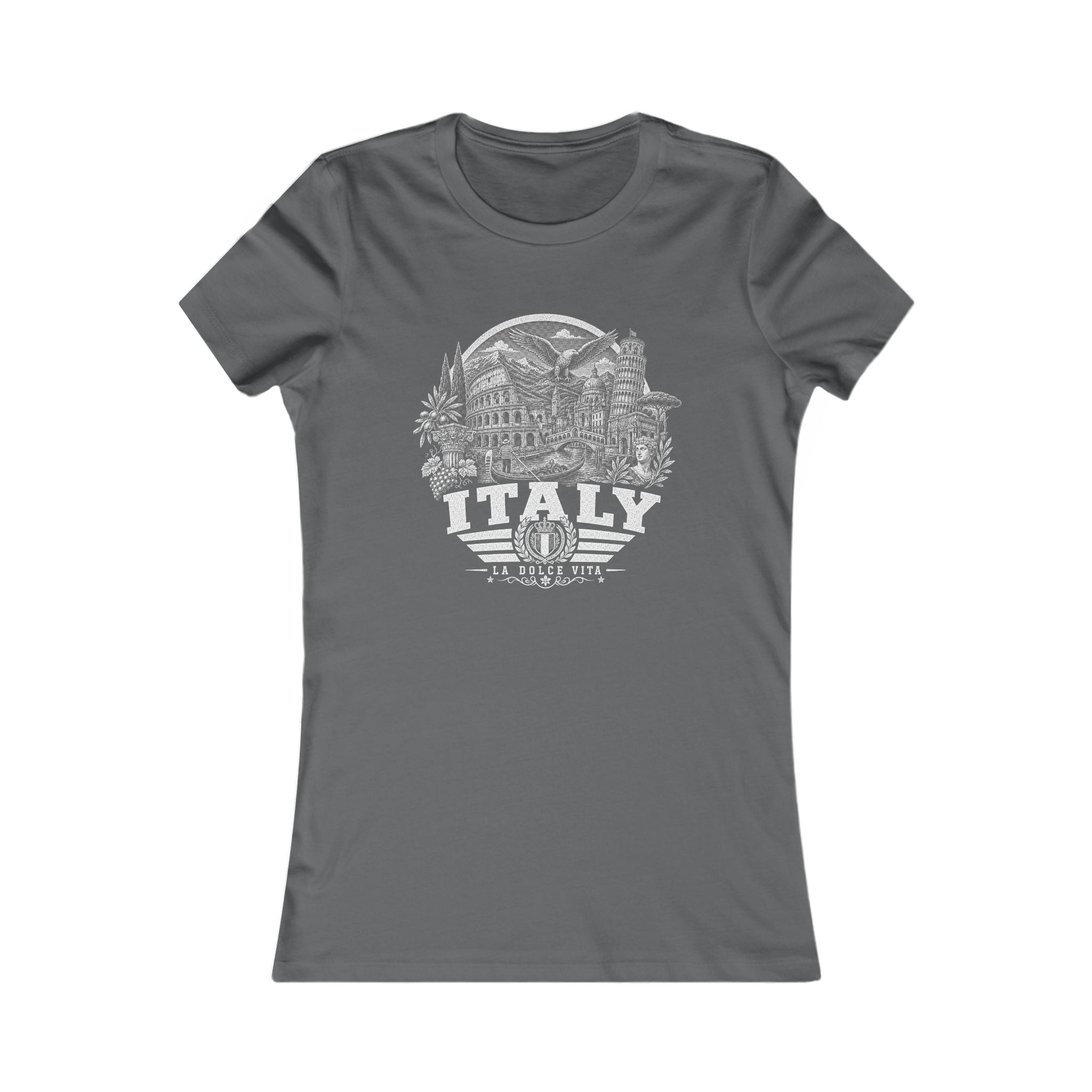 Italy vintage landmarks women's tee — iconic landmark design | Nameshi Destinations (view 29)